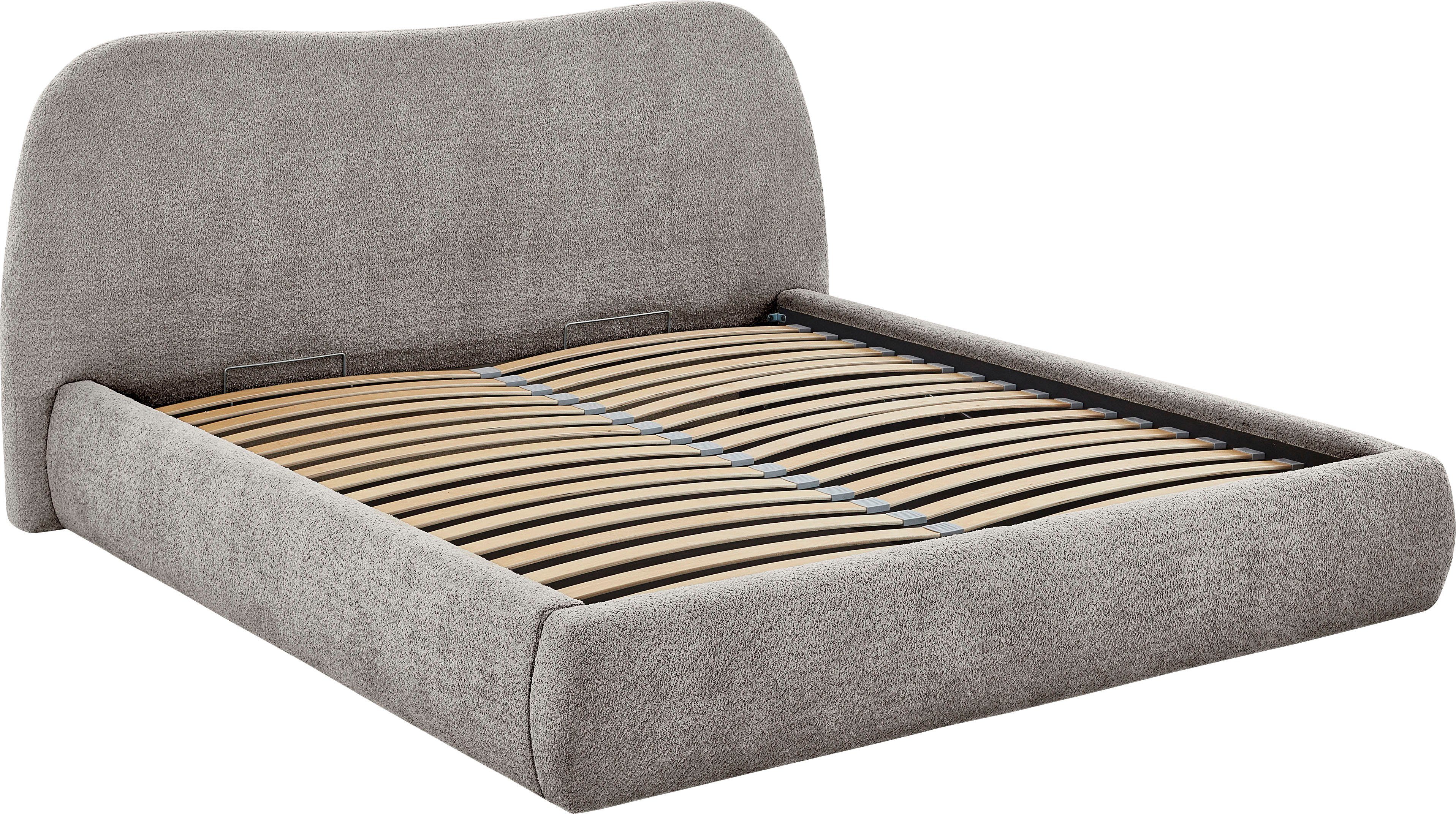 ATLANTIC home collection Gestoffeerd bed Sophie met of zonder opbergruimte, hoogwaardige bouclé bekleding