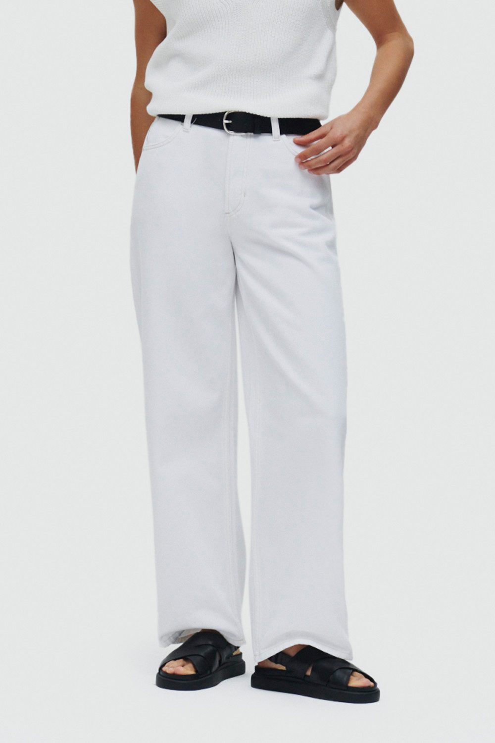 Marc O'Polo DENIM Wijde jeans Tomma dames wide leg jeans maat 30 wit