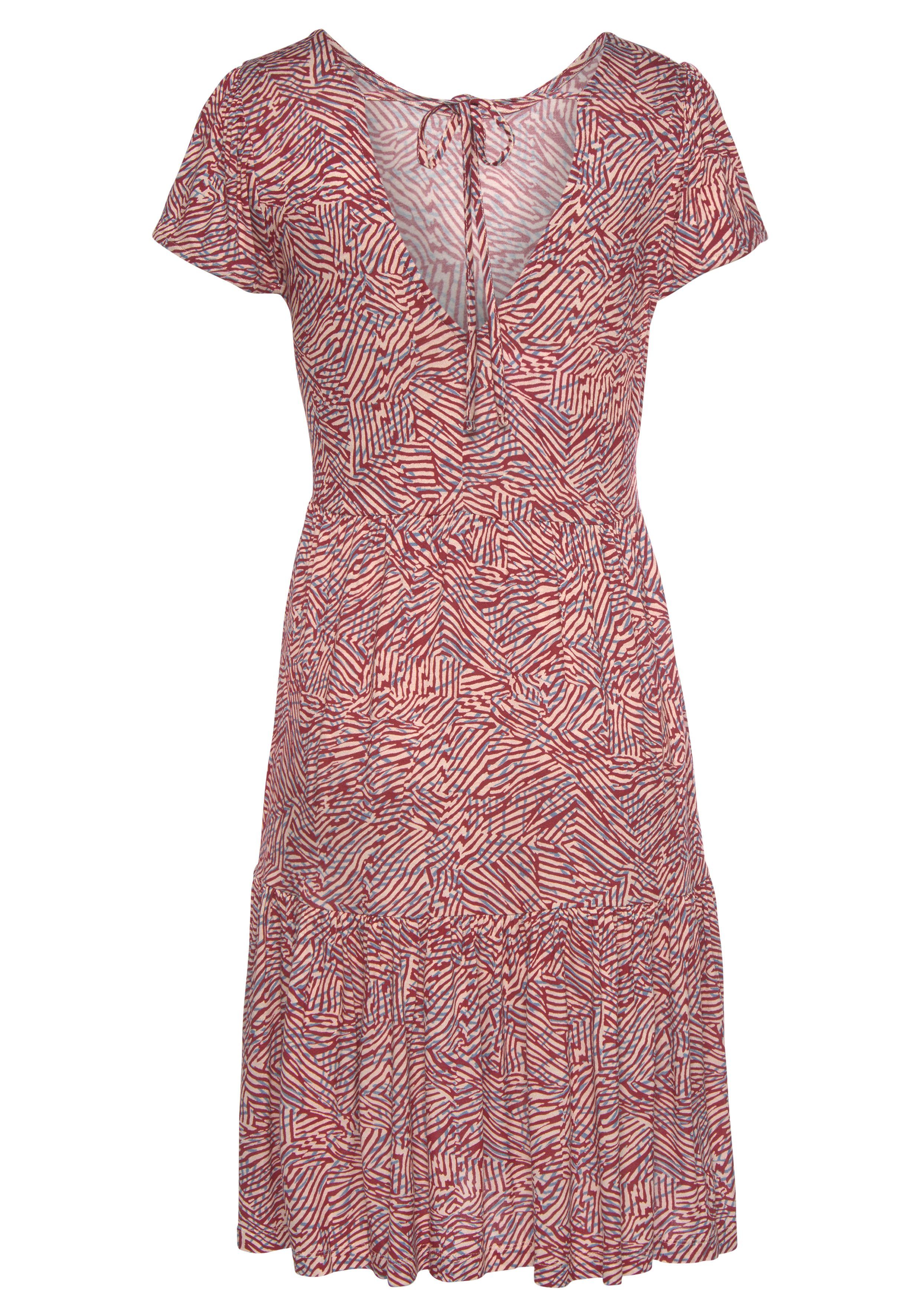 Vivance Jerseyjurk met cut-out op de rug, t-shirtjurk in losse pasvorm, zomerjurk
