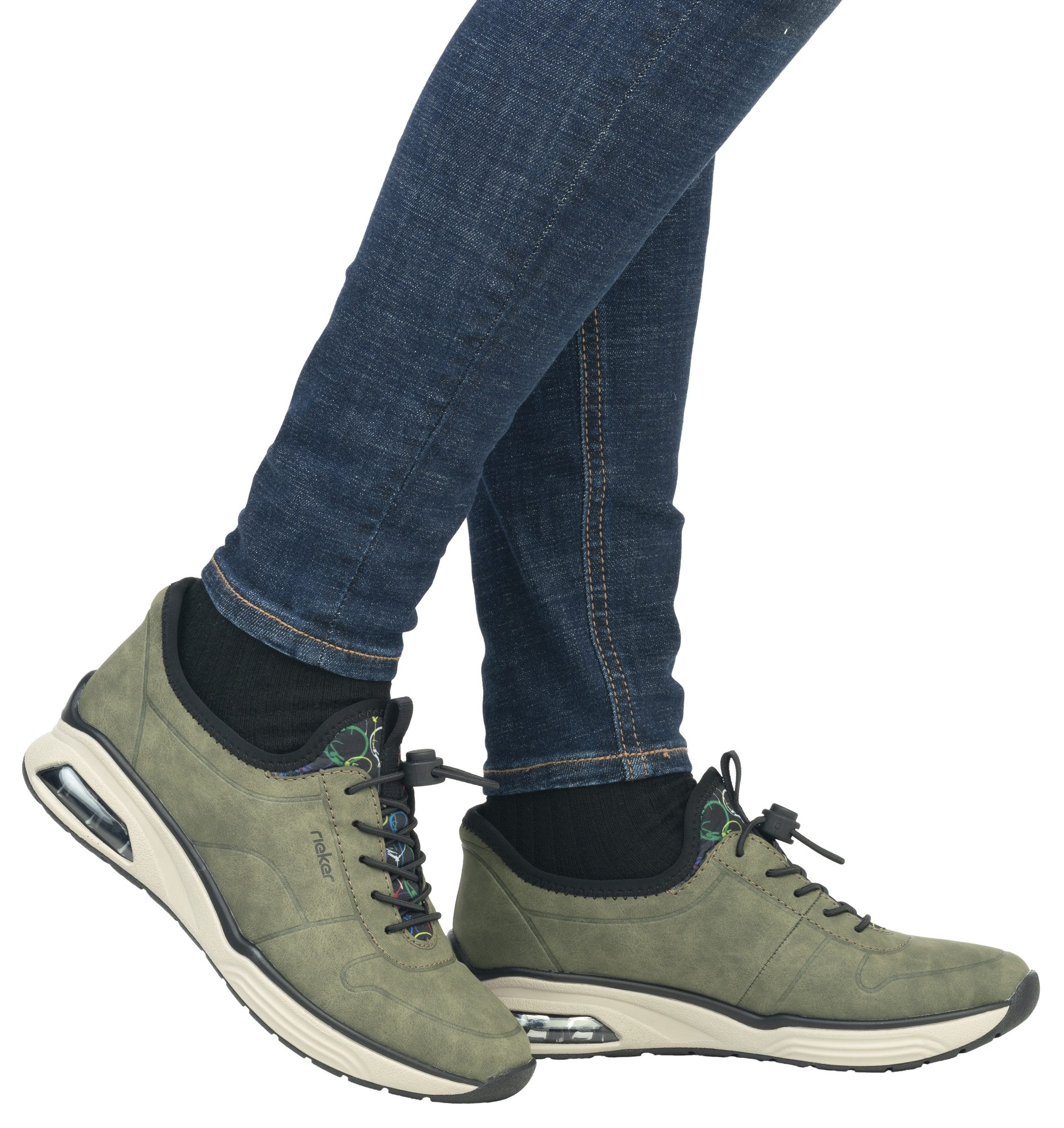 Rieker Slip-on sneakers , instapschoen, lage schoen, vrijetijdsschoen met elastische instap