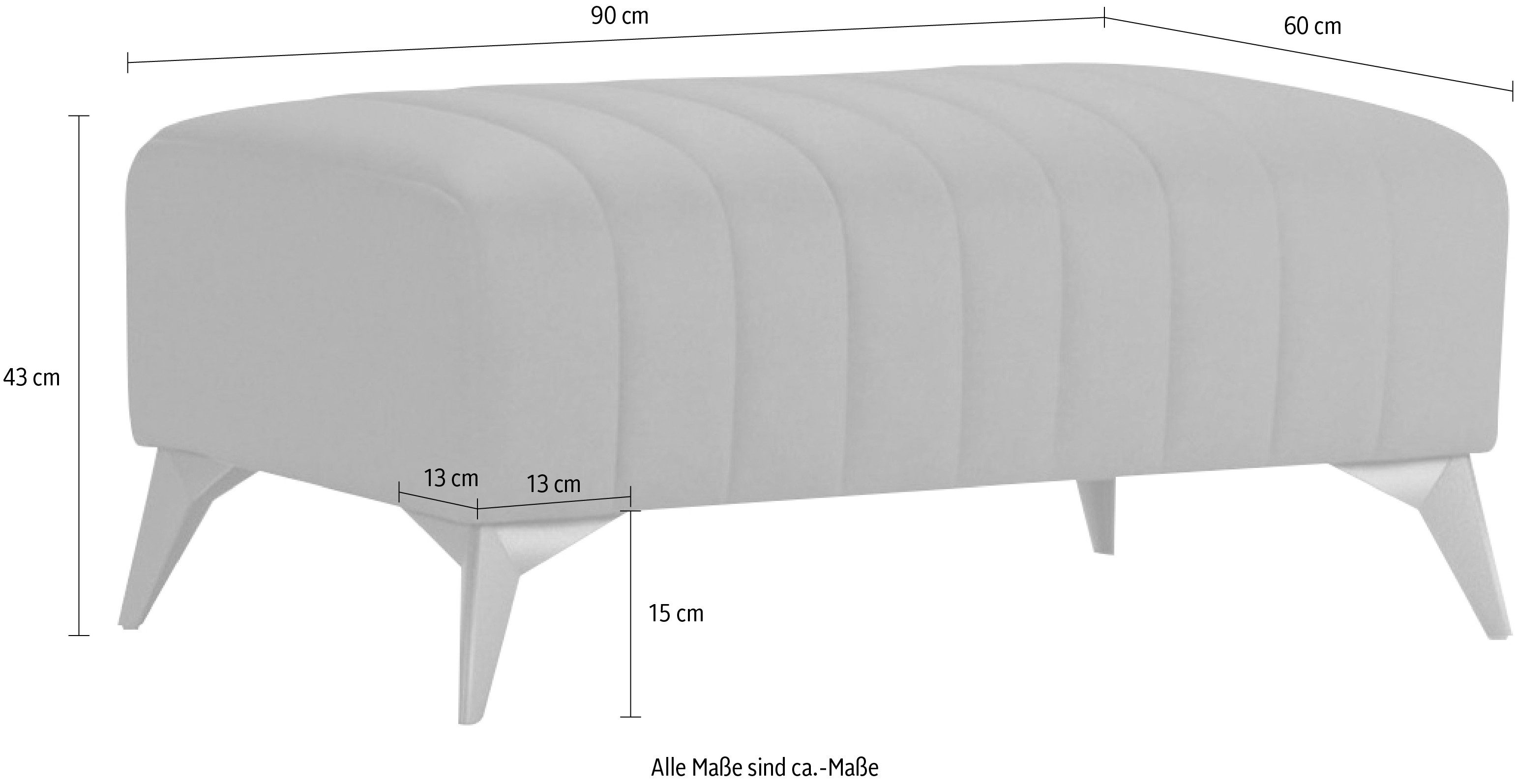 Places of Style Hocker MATTHEW zitpoef, afmetingen B/D/H: 90/60/43 cm