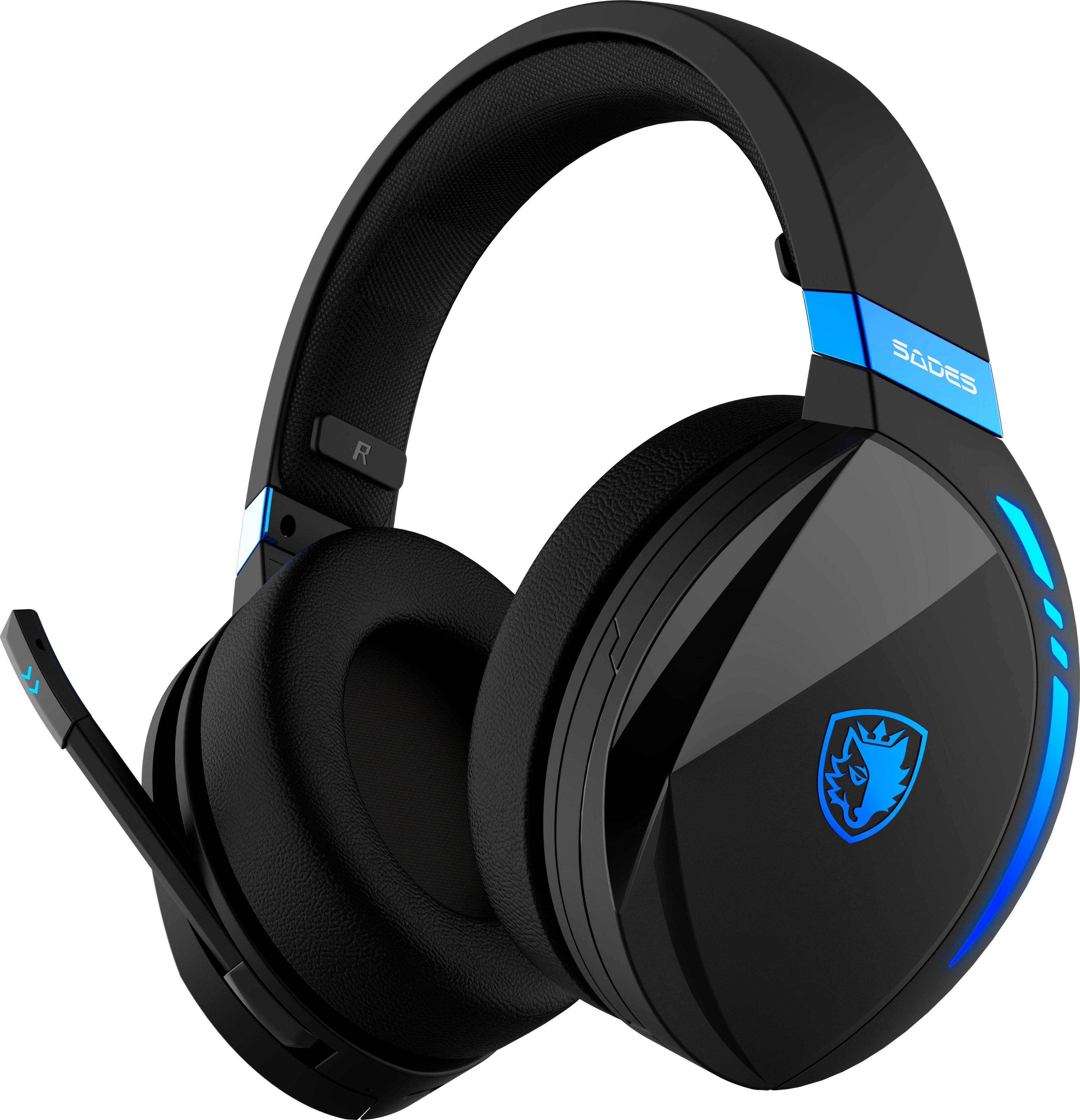 Sades Gaming-headset SADES Warden I SA-201 gaming headset, draadloos, zwart/blauw, USB