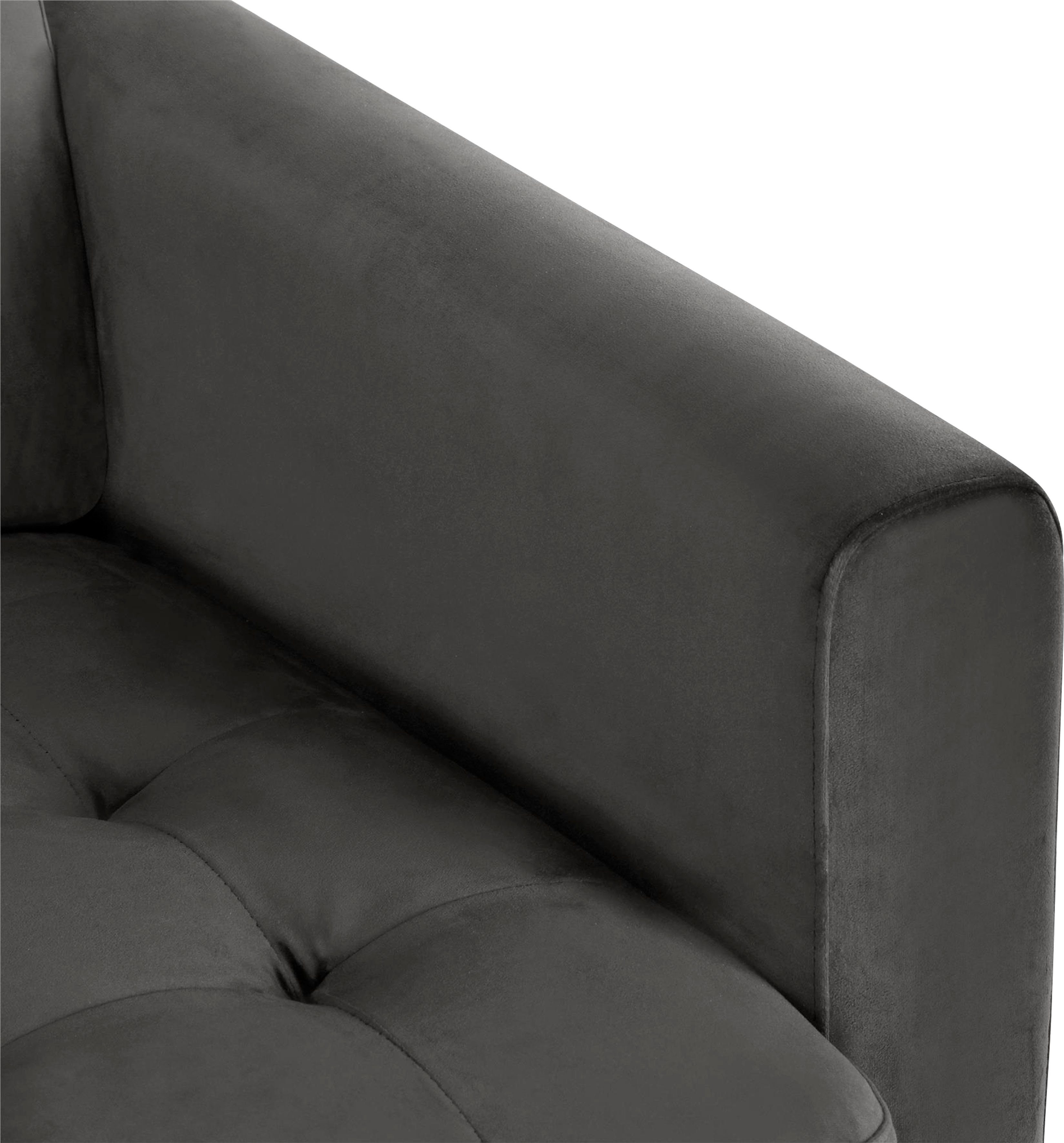 CosmoLiving by Cosmopolitan Hoekbank Strummer, L-vorm van veloursstof, ottomane aan beide kanten te monteren, zithoogte 46 cm (1 stuk)