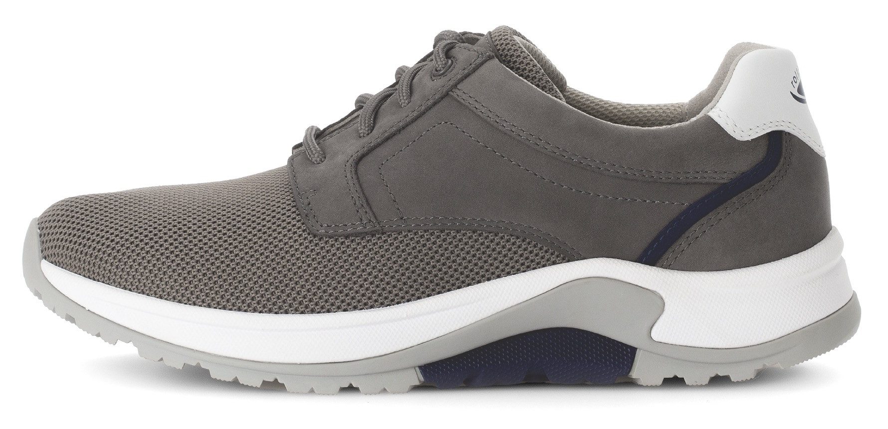 Gabor Rollingsoft Sneakers met sleehak , vrijetijdsschoen, lage schoen, veterschoen met decoratieve stiksels, g-breedte