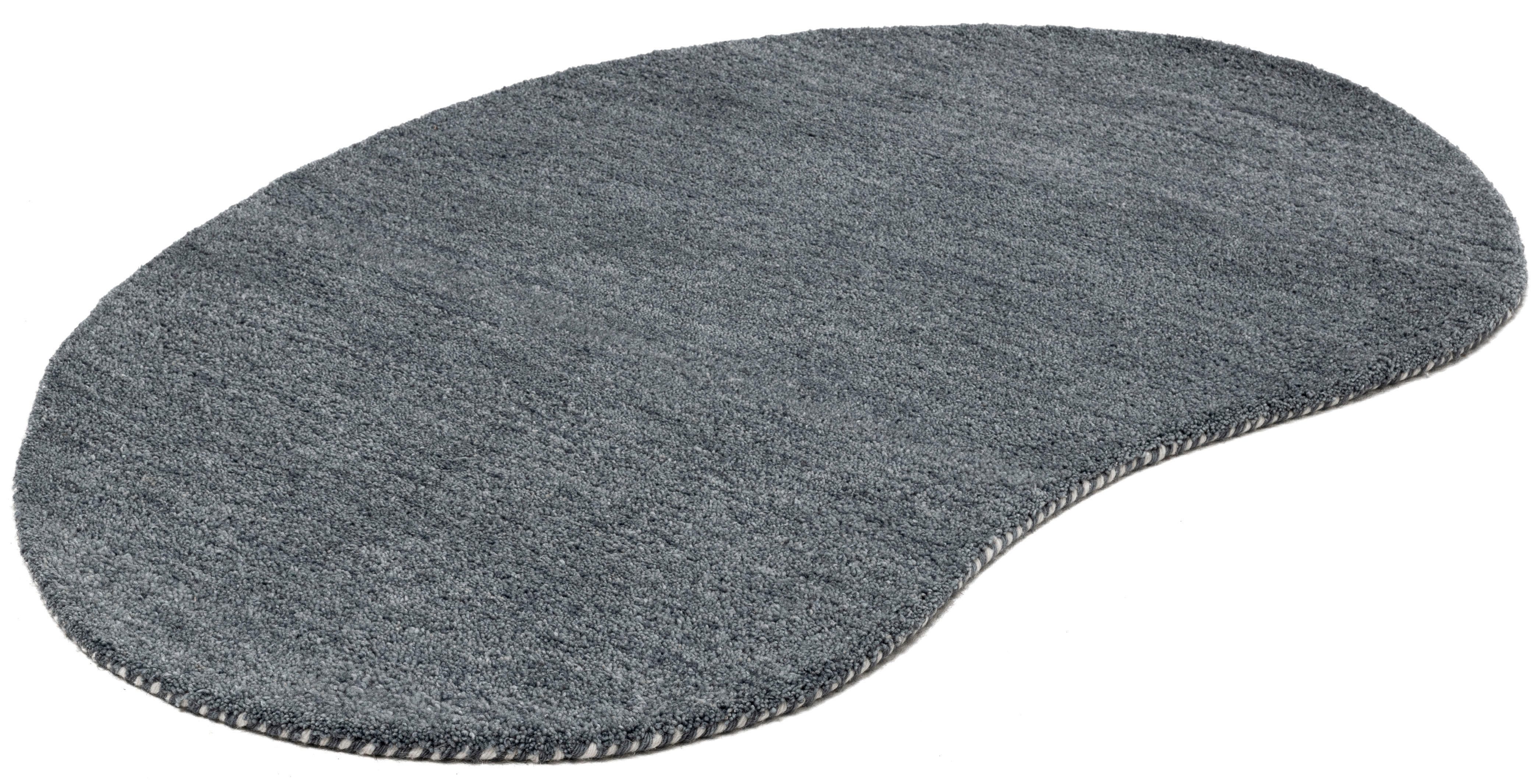 THEKO Wollen kleed Gabbeh uni, Handgeweven vloerkleed, mêlee, zuivere wol, met de hand geweven
