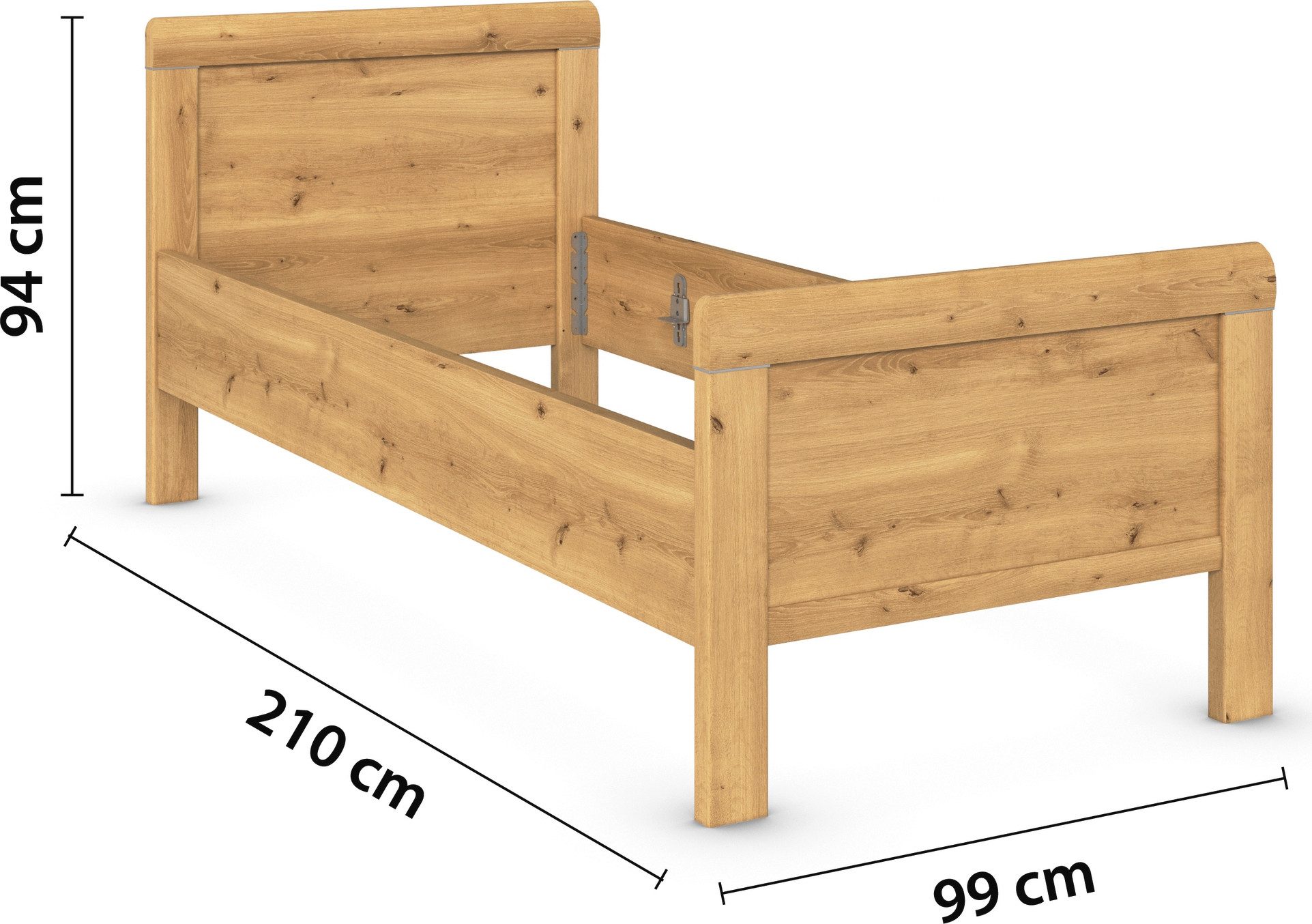 rauch Bed Eenpersoons Stollenbed EVELYN in comfortabele hoogte van houtmateriaal in elegante stijl made in germany