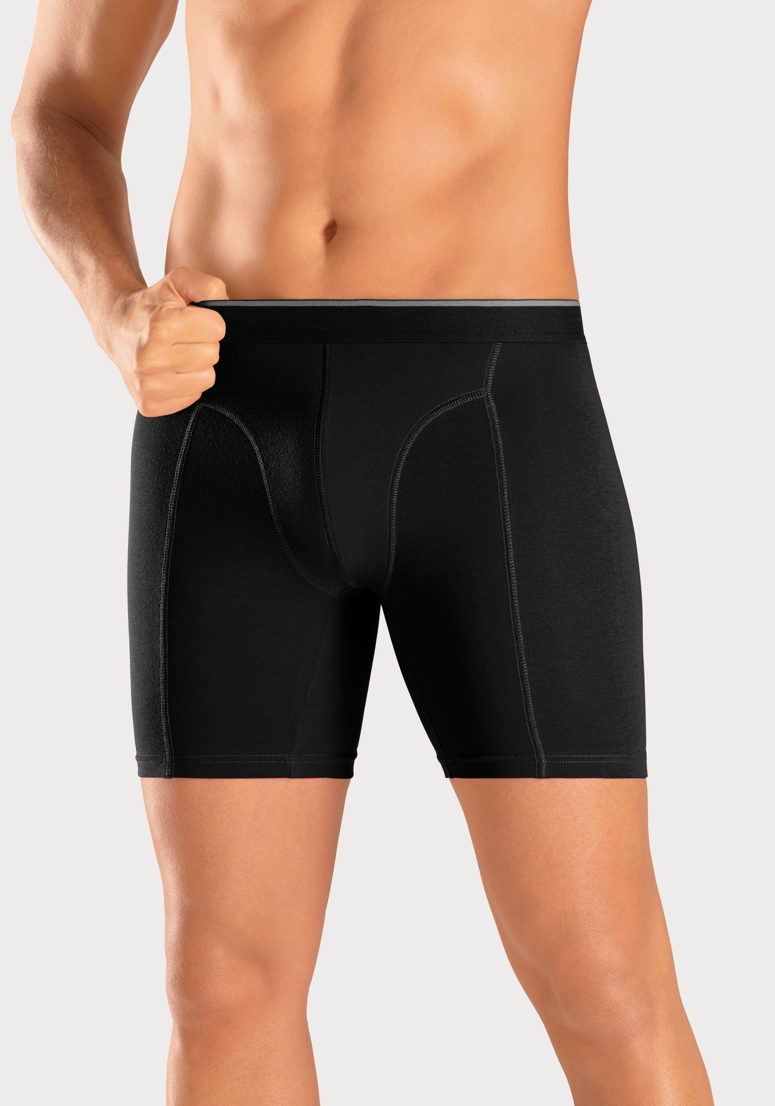 AUTHENTIC LE JOGGER Lange boxershort met twee kleuren geweven band en langere pijpen (set, 5 stuks)