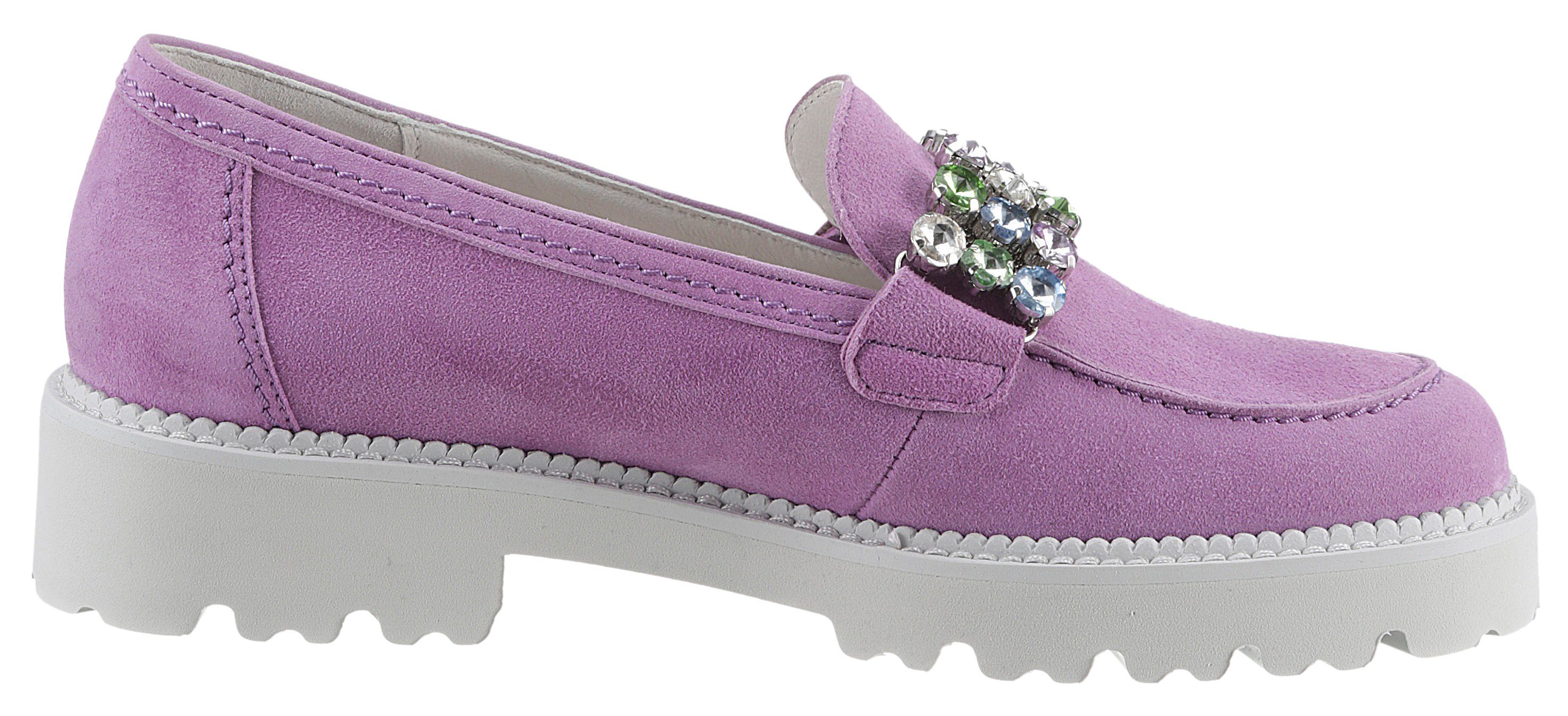 Gabor Loafers met fonkelende sierstenen, vrijetijdsschoen, lage schoen, instapschoen