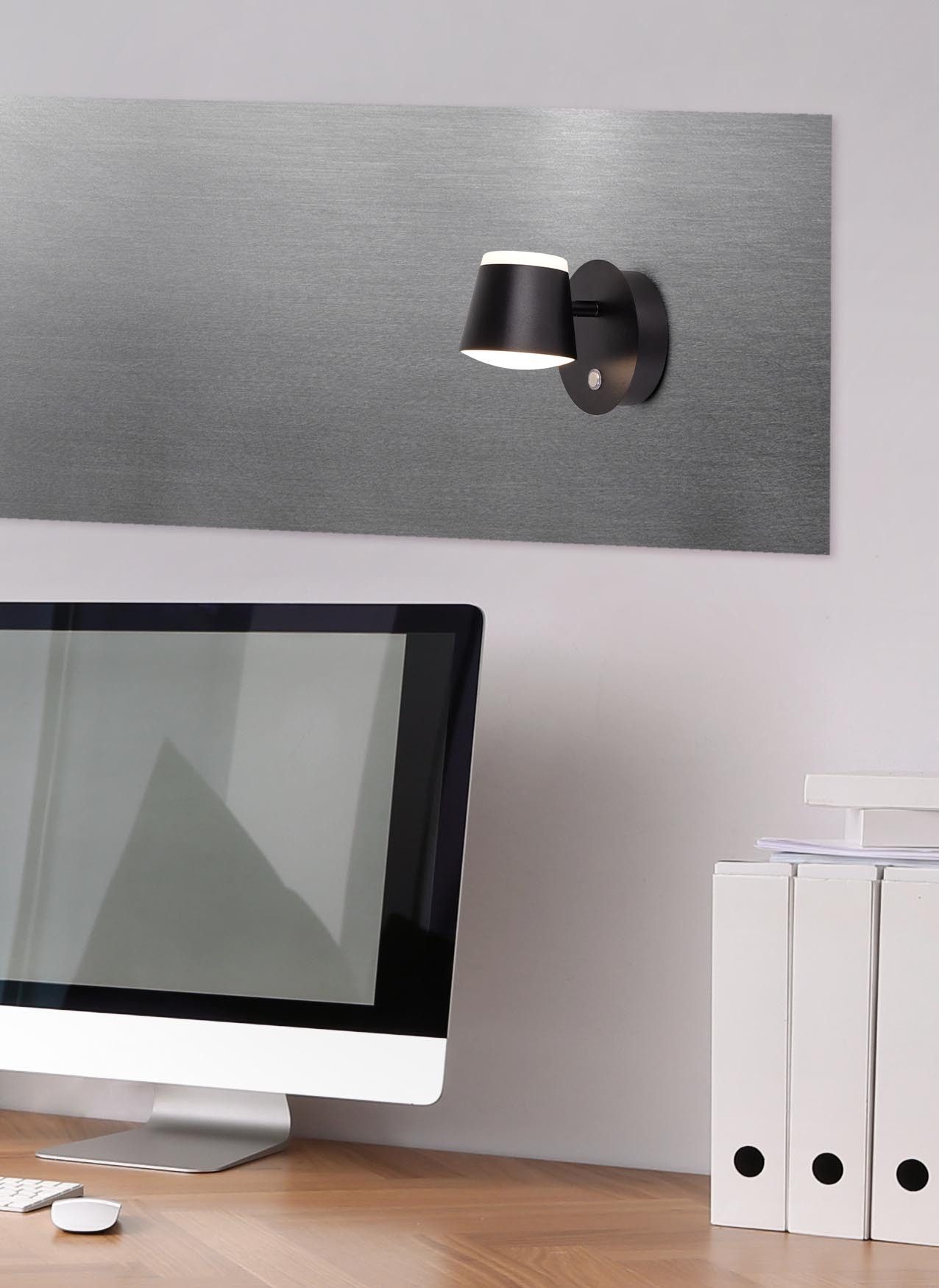 näve Led-wandlamp Tondo magnetisch, batterij opladen via usb-c kabel, dimbaar per touch, geheugen (1 stuk)