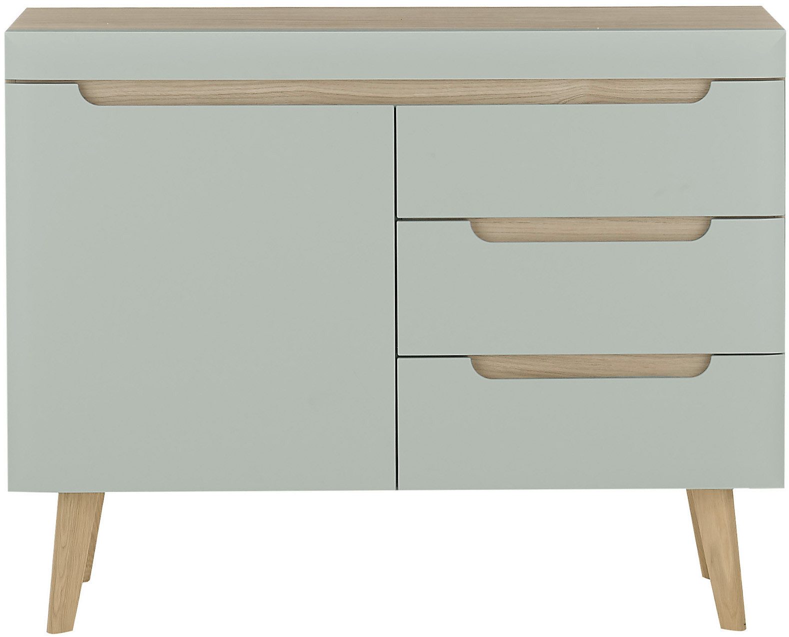 INOSIGN Dressoir Torge, dressoir, commode, ladekast afgeschuinde poten, drie kleuren, scandi design, 107 cm breed (1 stuk)