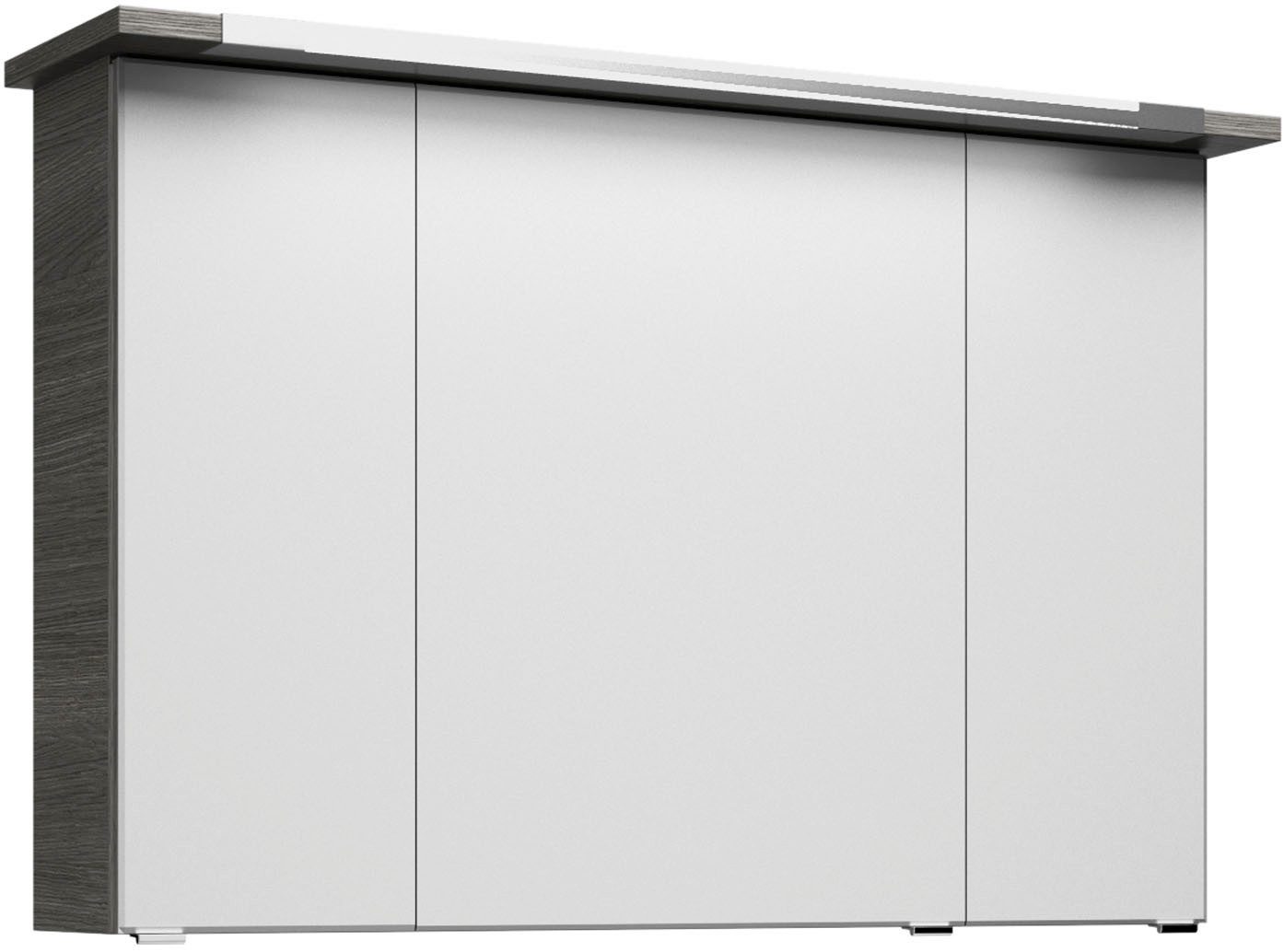 Saphir Badmeubelset Trentino 2-delig mineralen marmer wasbak, spiegelkast met LED-profiel (3 stuks)
