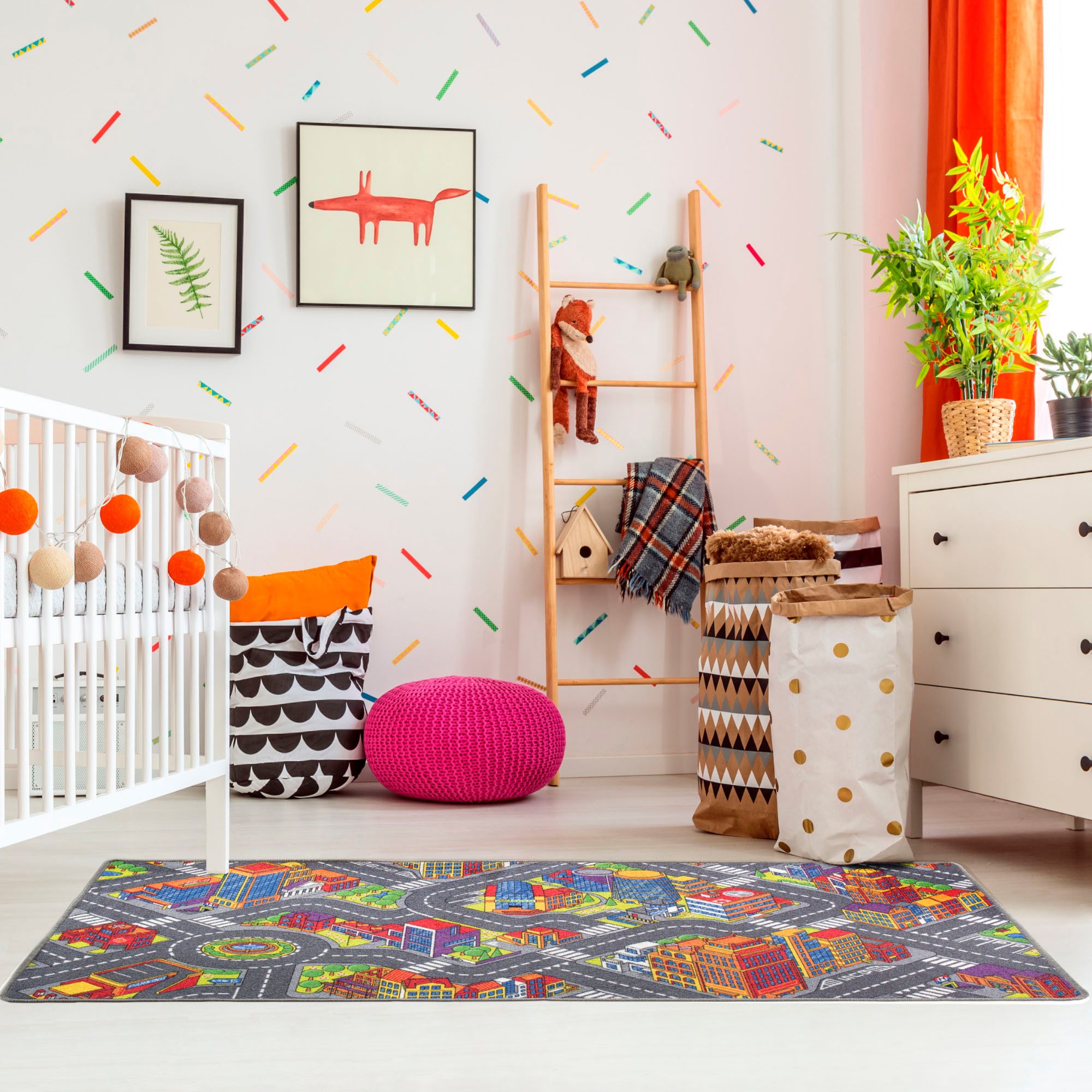 Andiamo Kindervloerkleed Straat Opslagruiming Straat speel tapijt, speciale aanbieding, voor meisjes & jongens