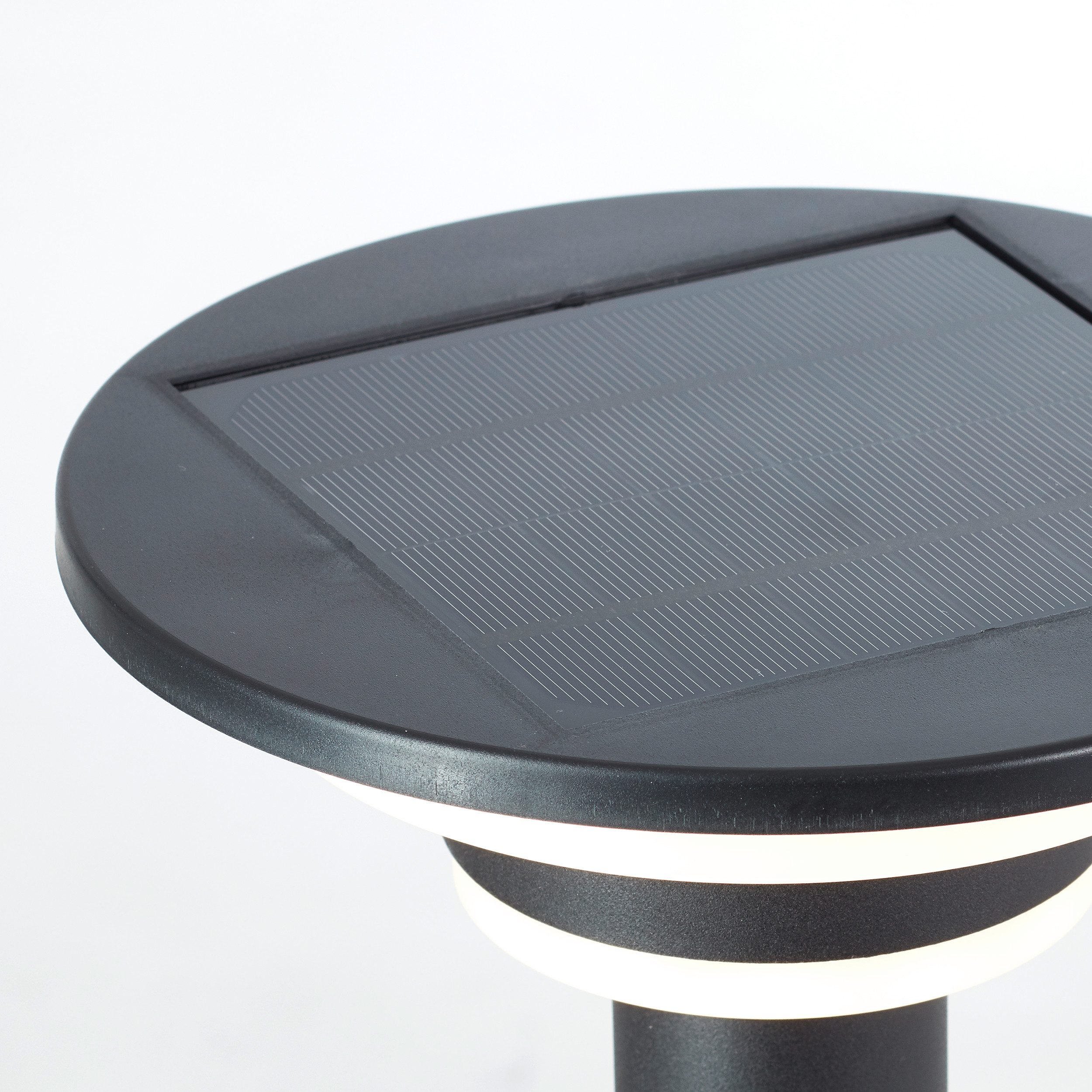 Brilliant Leuchten Led-vloerlamp voor buiten Garvina Zonne-energie, 85 cm, 430 lm, 3000 K, roestvrij staal, zwart (1 stuk)