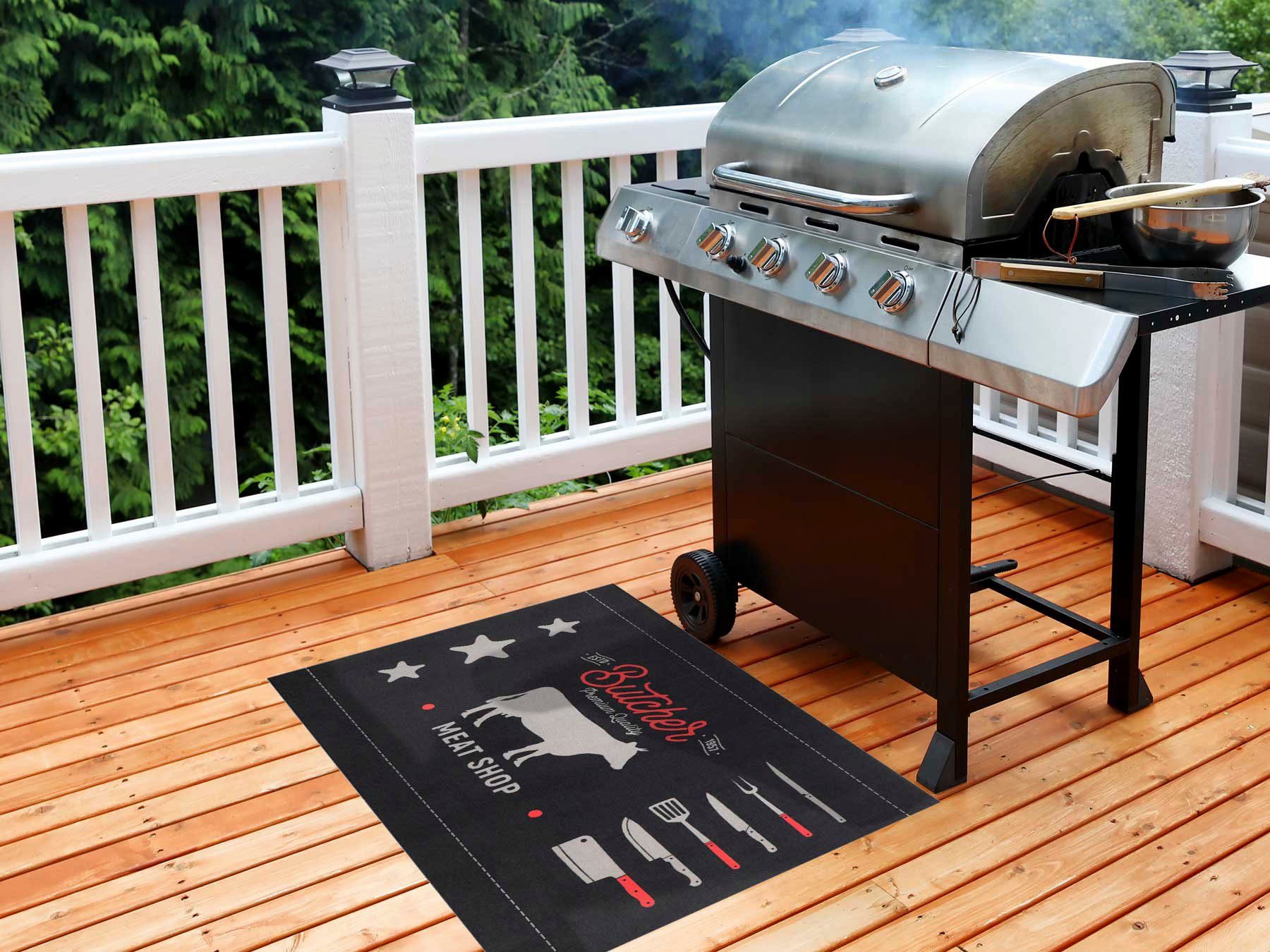 Primaflor-Ideen in Textil Mat Barbecue-onderlegger BEEF Barbecuemat ideaal als vloerbescherming, antislip, wasbaar