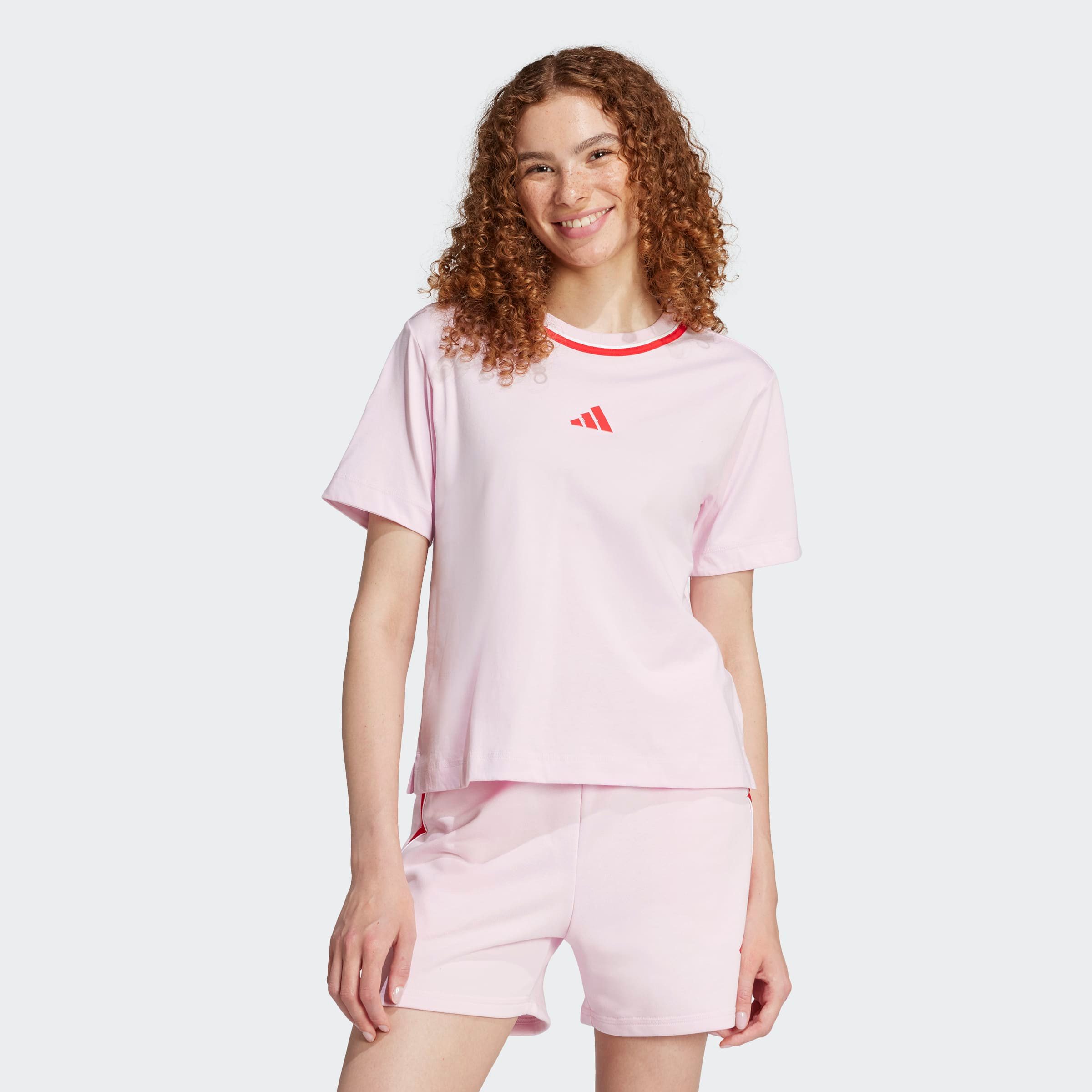 adidas Sportswear T-shirt W CB T dames tops maat M roze