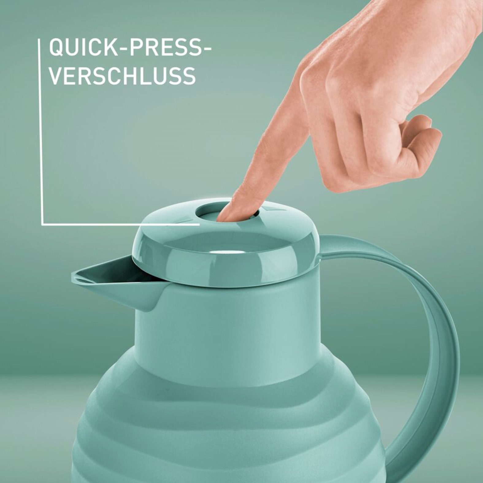 Emsa Thermoskan Samba Wave Made in Germany, 12u warm/24u koud, Quick-Press deksel, glazen fles