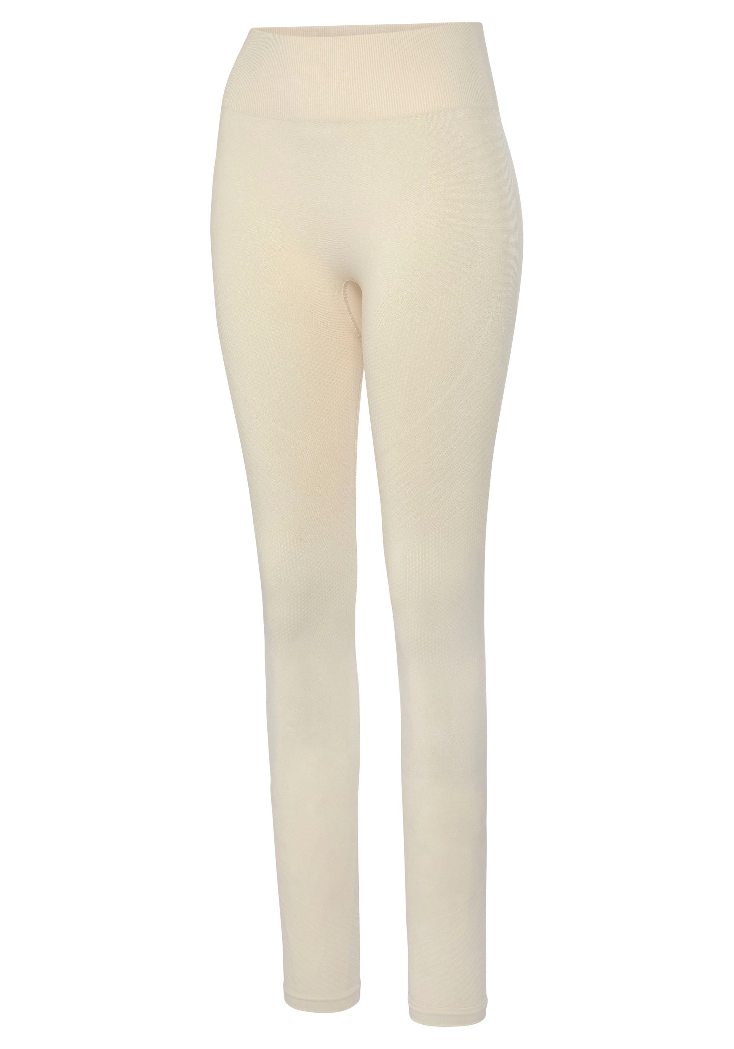 Lascana Naadloze legging Po Push Up met ribstructuur en shaping-effect, sportbroek, sportleggings