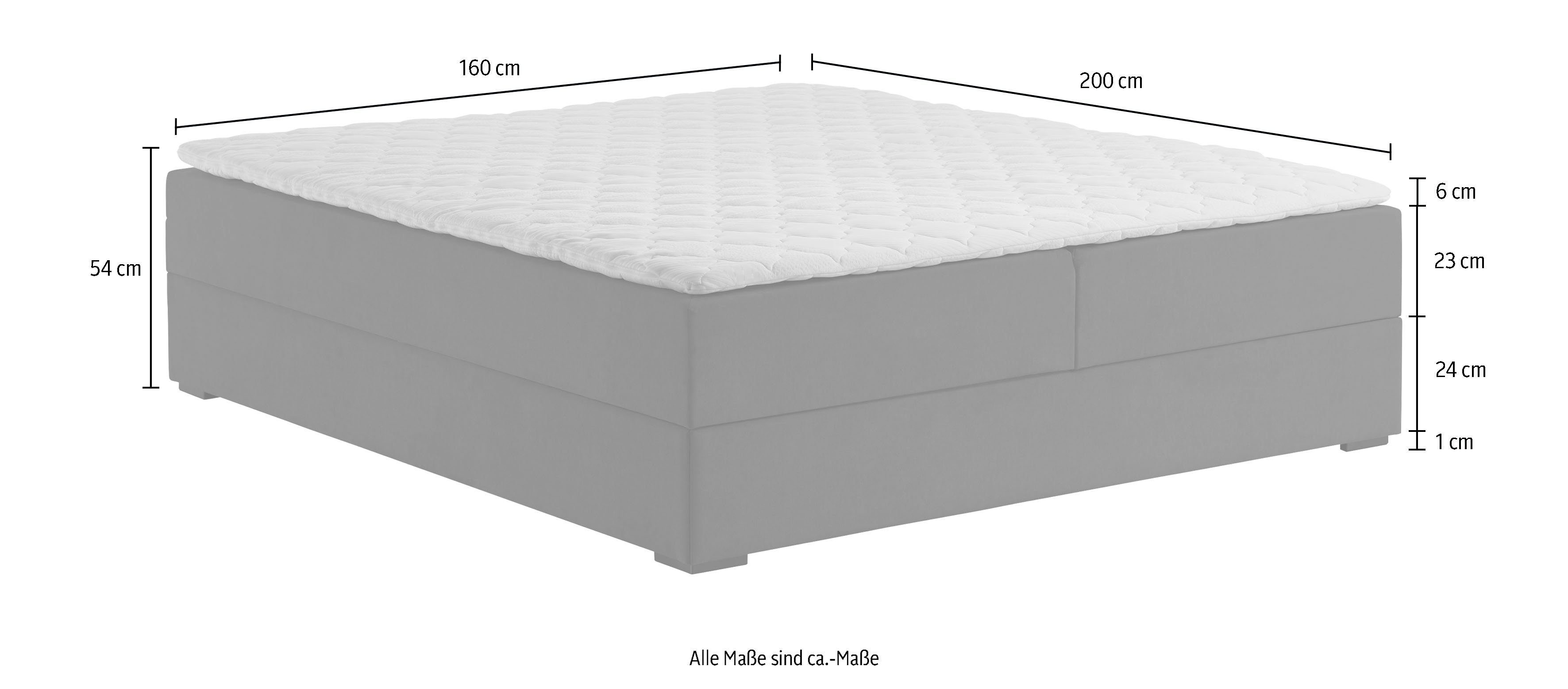 ATLANTIC home collection Boxspring Lucy zonder hoofdbord, vrij plaatsbaar, met bedkist