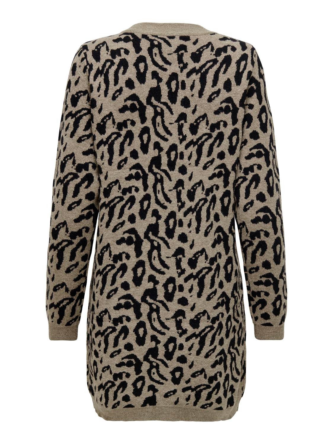 Only Gebreide jurk ONLJENNI LS ANIMAL DRESS EX KNT
