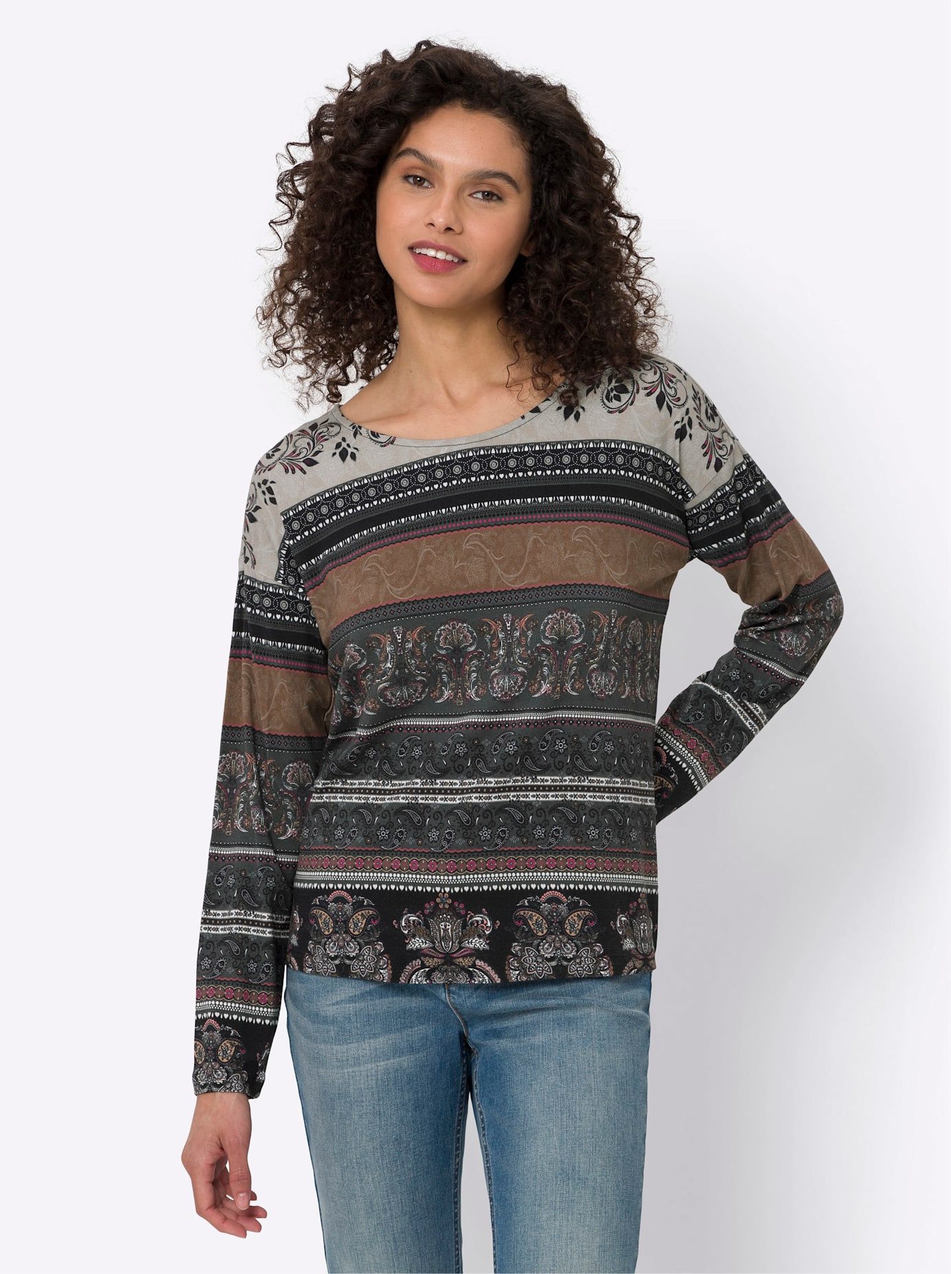 heine Shirt met lange mouwen Gedessineerd shirt (1-delig)