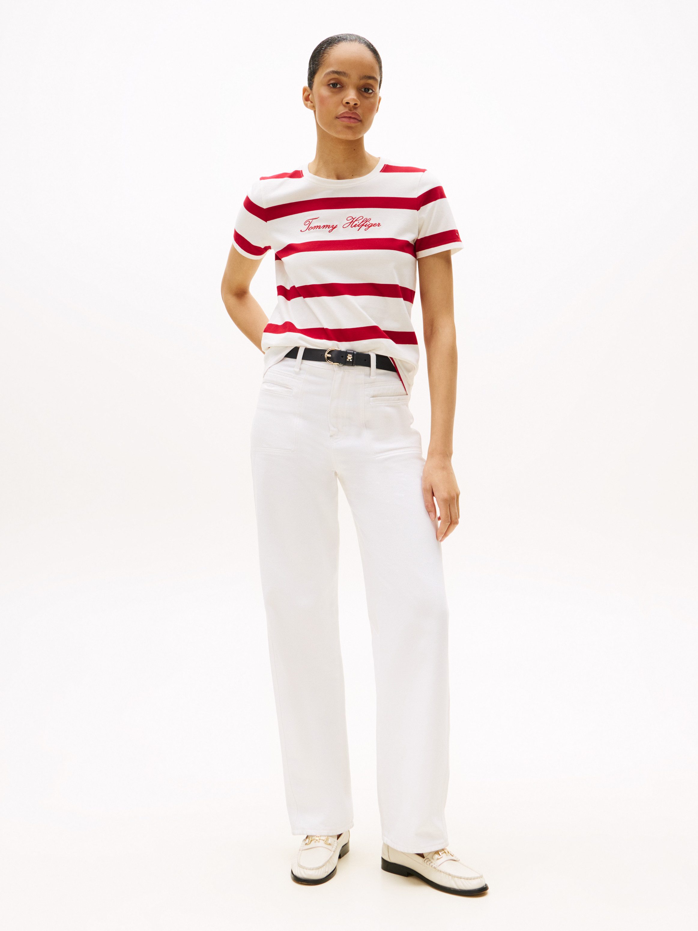 Tommy Hilfiger Shirt met korte mouwen SCRIPT REG C-NK SS T-SHIRT met tommy hilfiger script-logo-opschrift