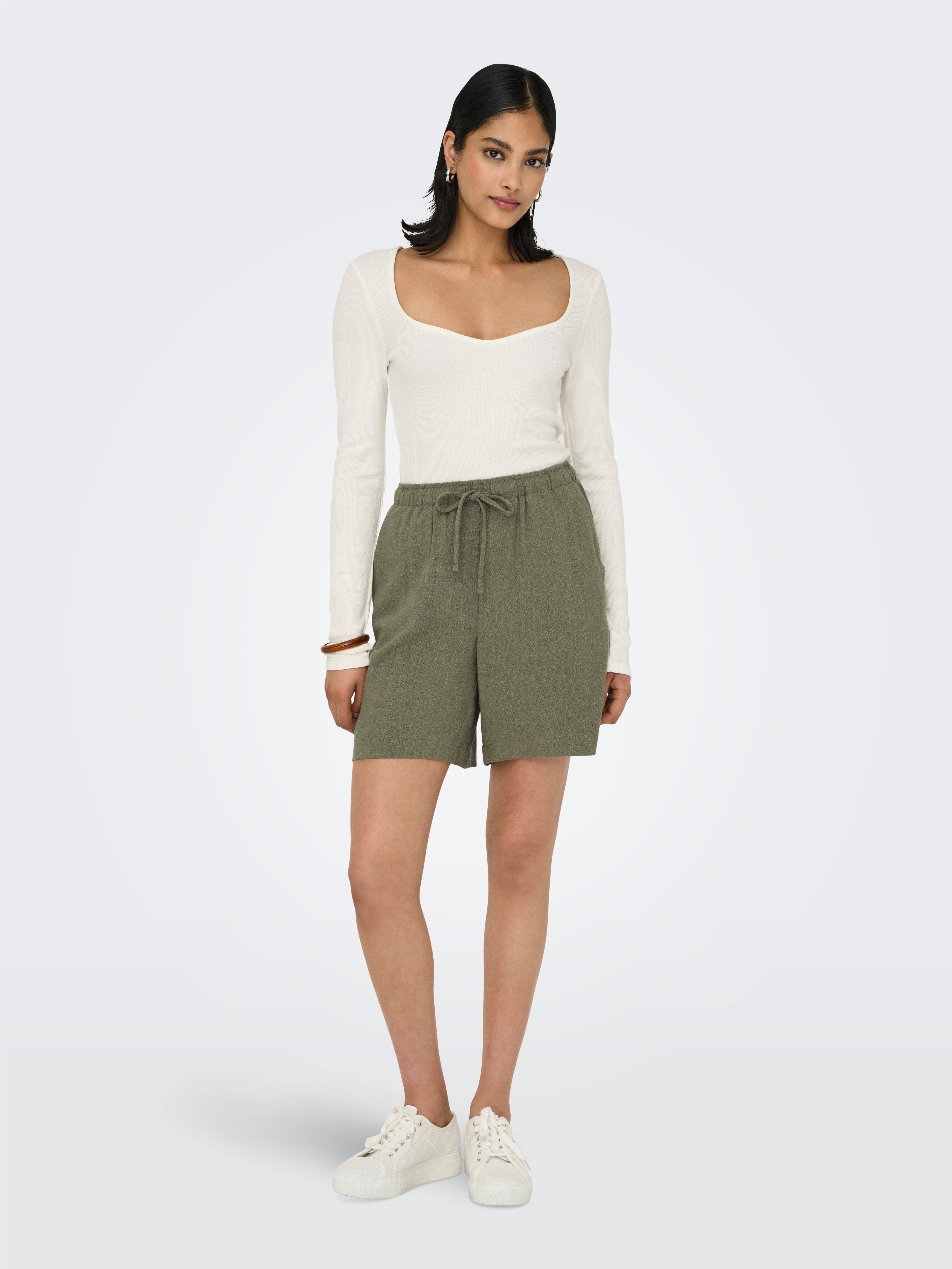 Only Short ONLSIESTA MW PULL-UP LINEN BL SHORTS OS