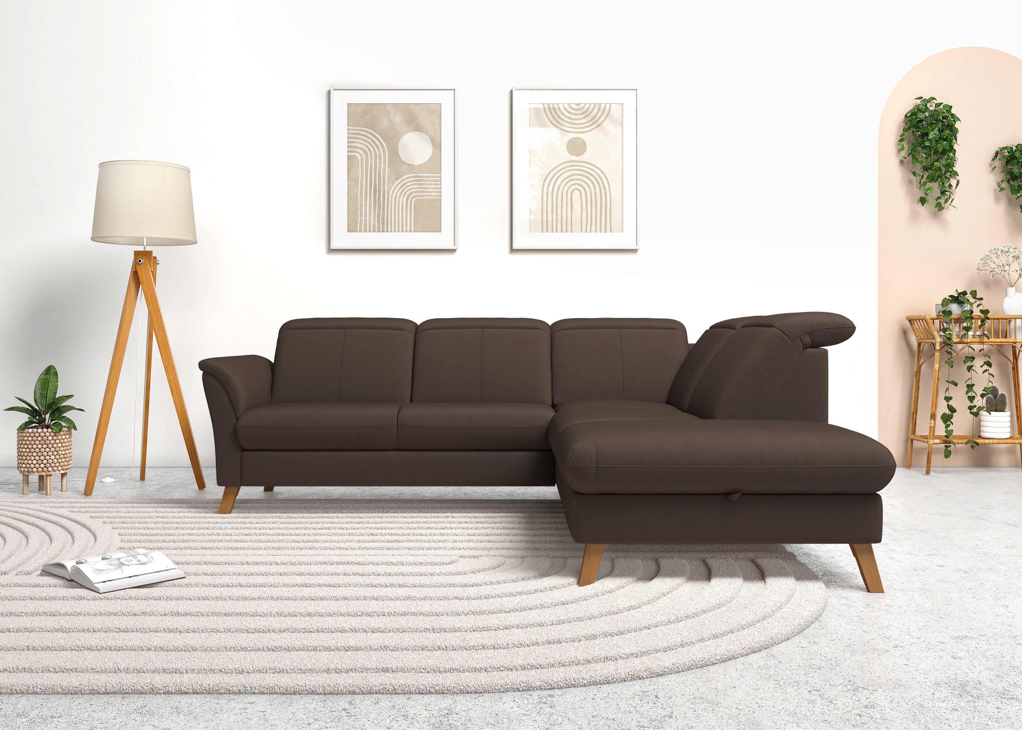 sit&more Hoekbank Romero L-vorm naar keuze met of zonder tv-functie, slaapfunctie, bedkist