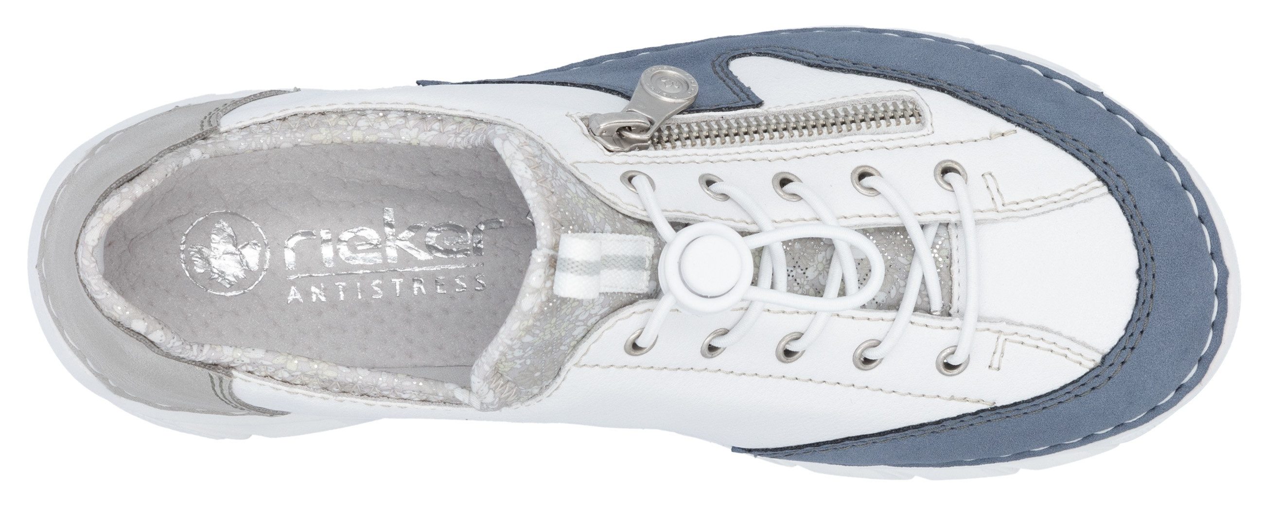 Rieker Slip-on sneakers Slipper, vrijetijdsschoen met contrasterende afwerkingen