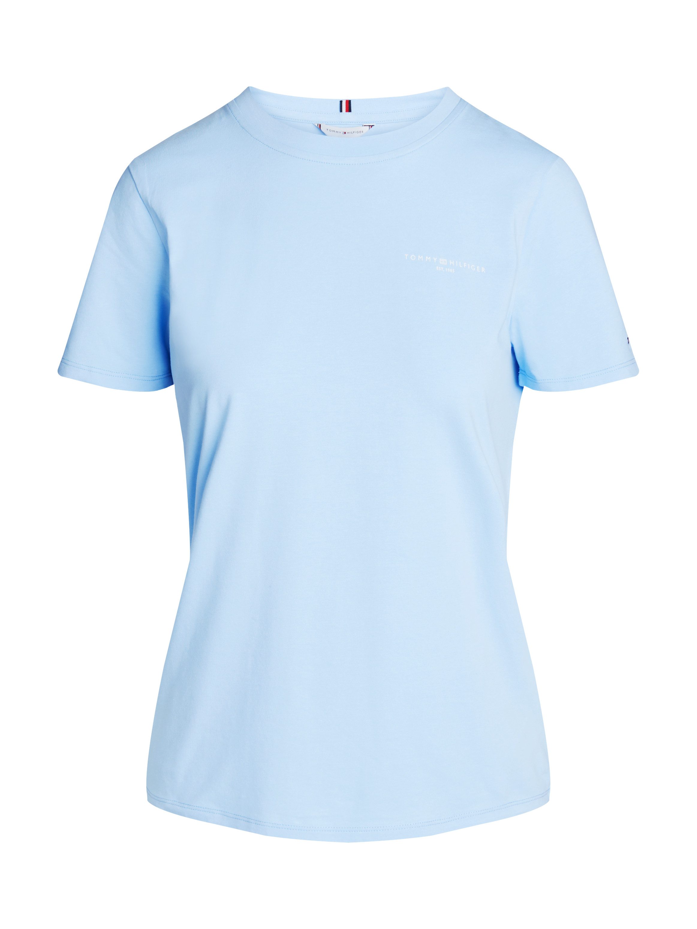 Tommy Hilfiger Shirt met ronde hals 1985 REG MINI CORP LOGO C-NK SS met tommy hilfiger logo en borduursel