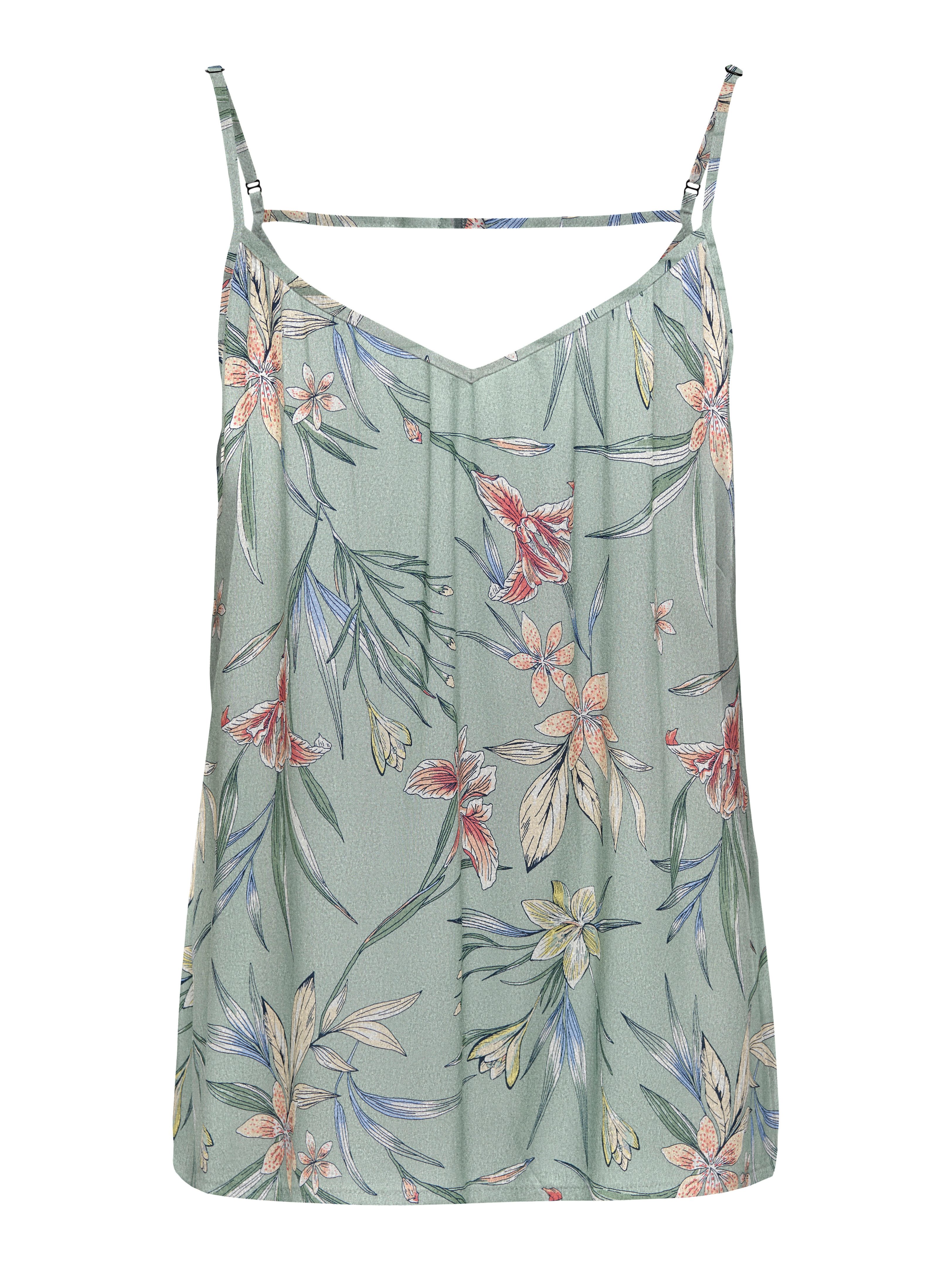 Only Top met spaghettibandjes ONLNOVA LIFE PARIS SINGLET AOP PTM