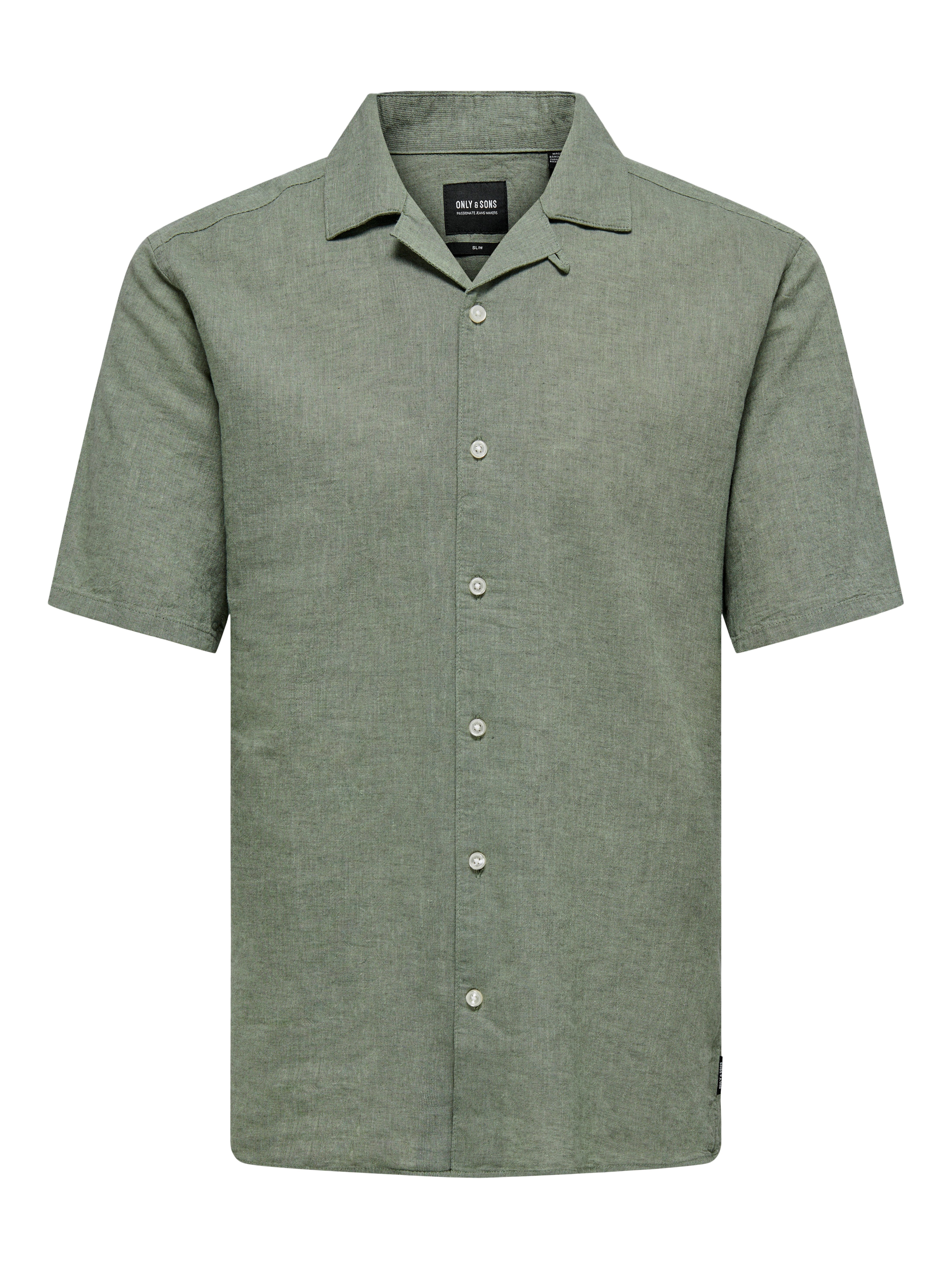 ONLY & SONS Overhemd met korte mouwen ONSCAIDEN SS SOLID RESORT LINEN NOOS