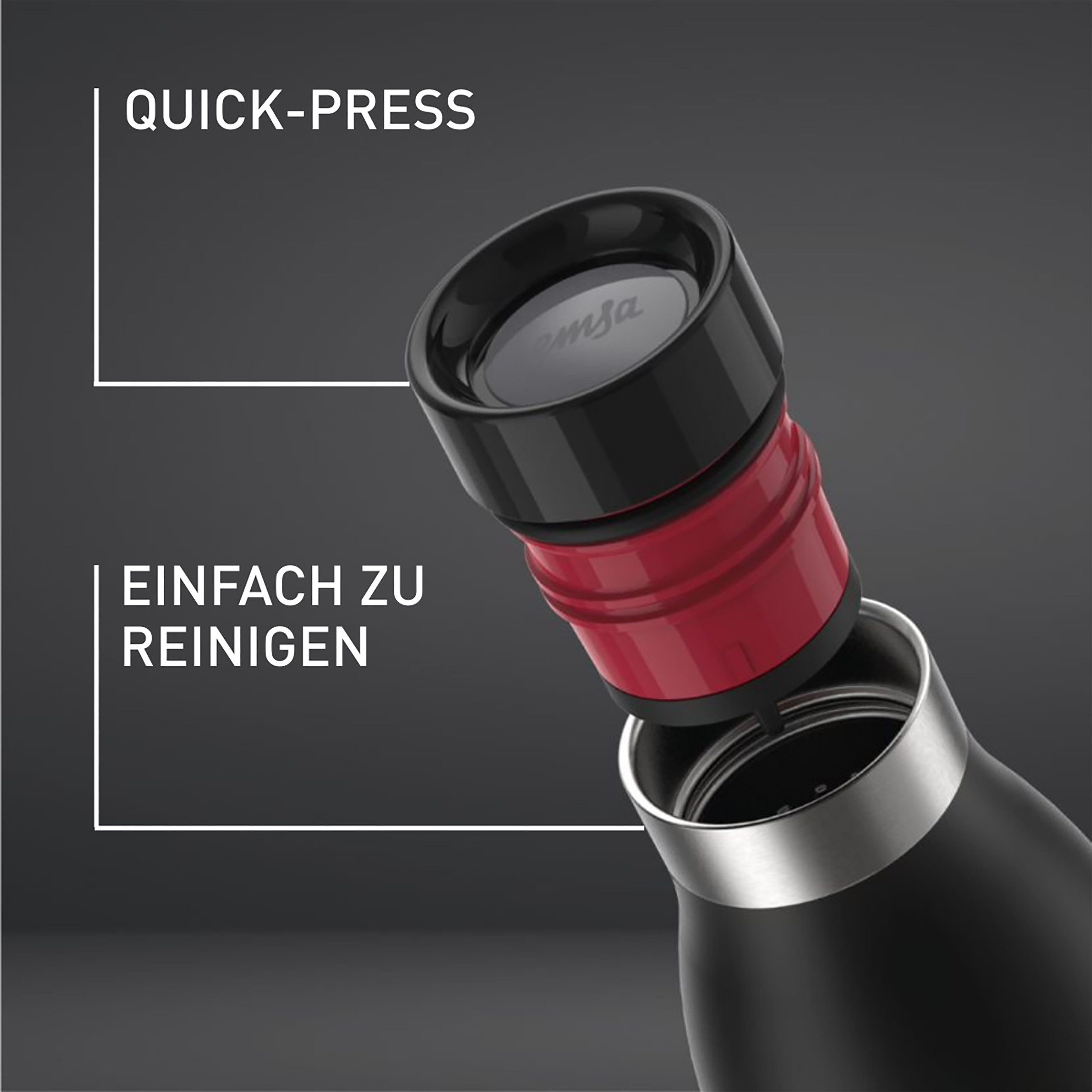 Emsa Thermosfles Drinkfles Bludrop 1 liter, lekvrij, 360°-rondom drinkopening, 40 uur koud, 20 uur warm (1-delig)