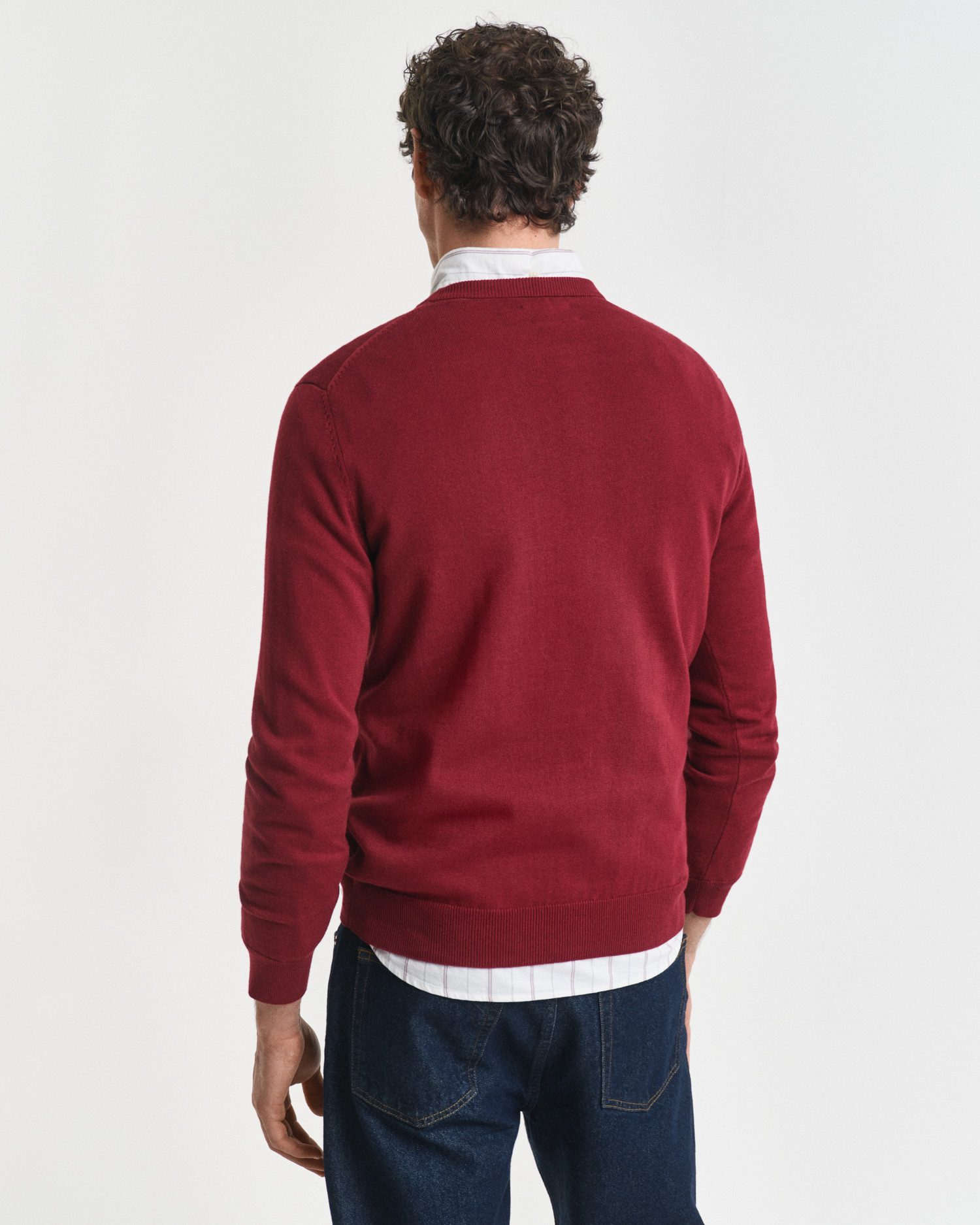 Gant Trui met ronde hals CLASSIC COTTON C-NECK Premium breipullover van zachte 100% katoen, overgangspullover