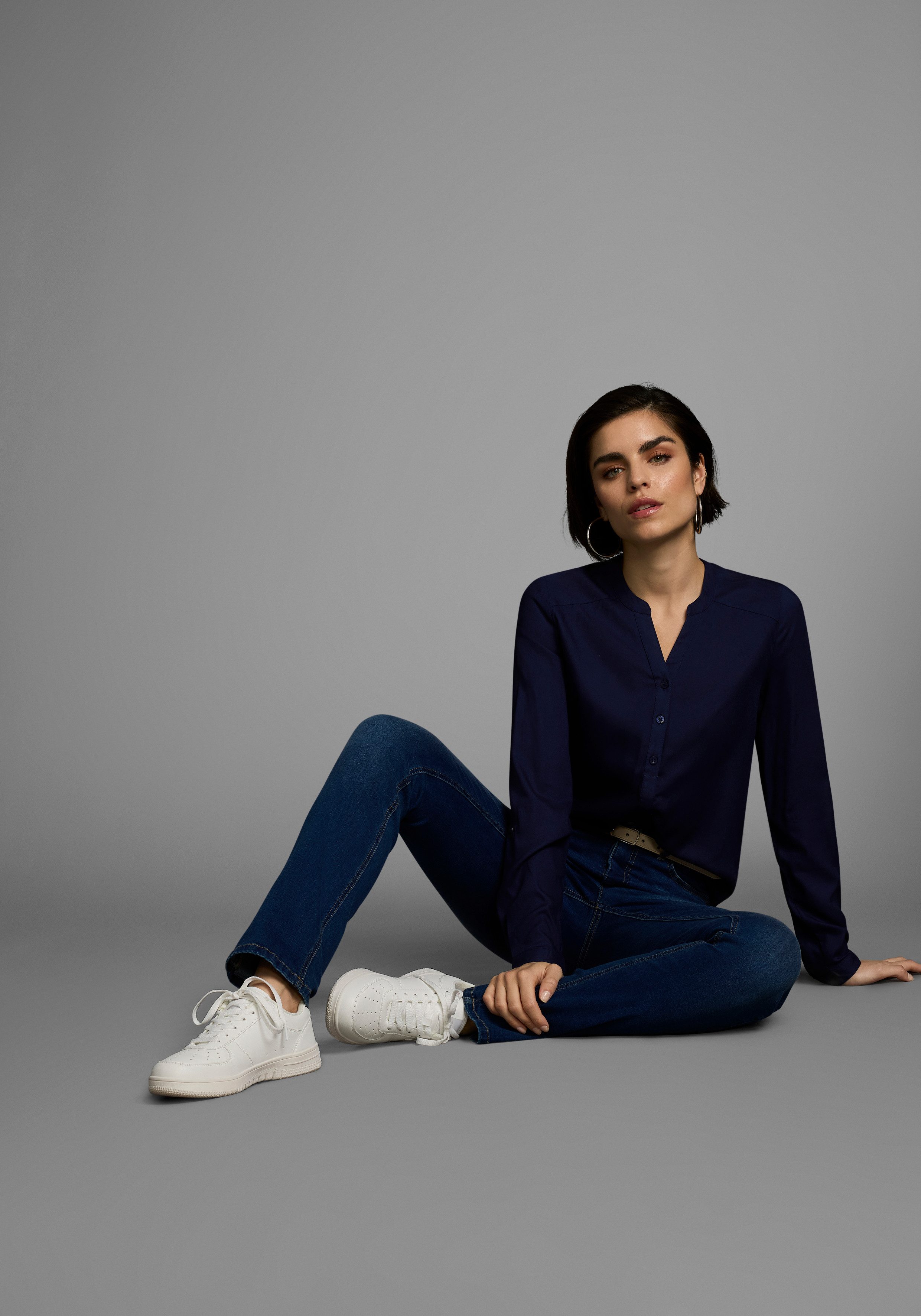 AJC Overhemdblouse van soepelvallende viscose