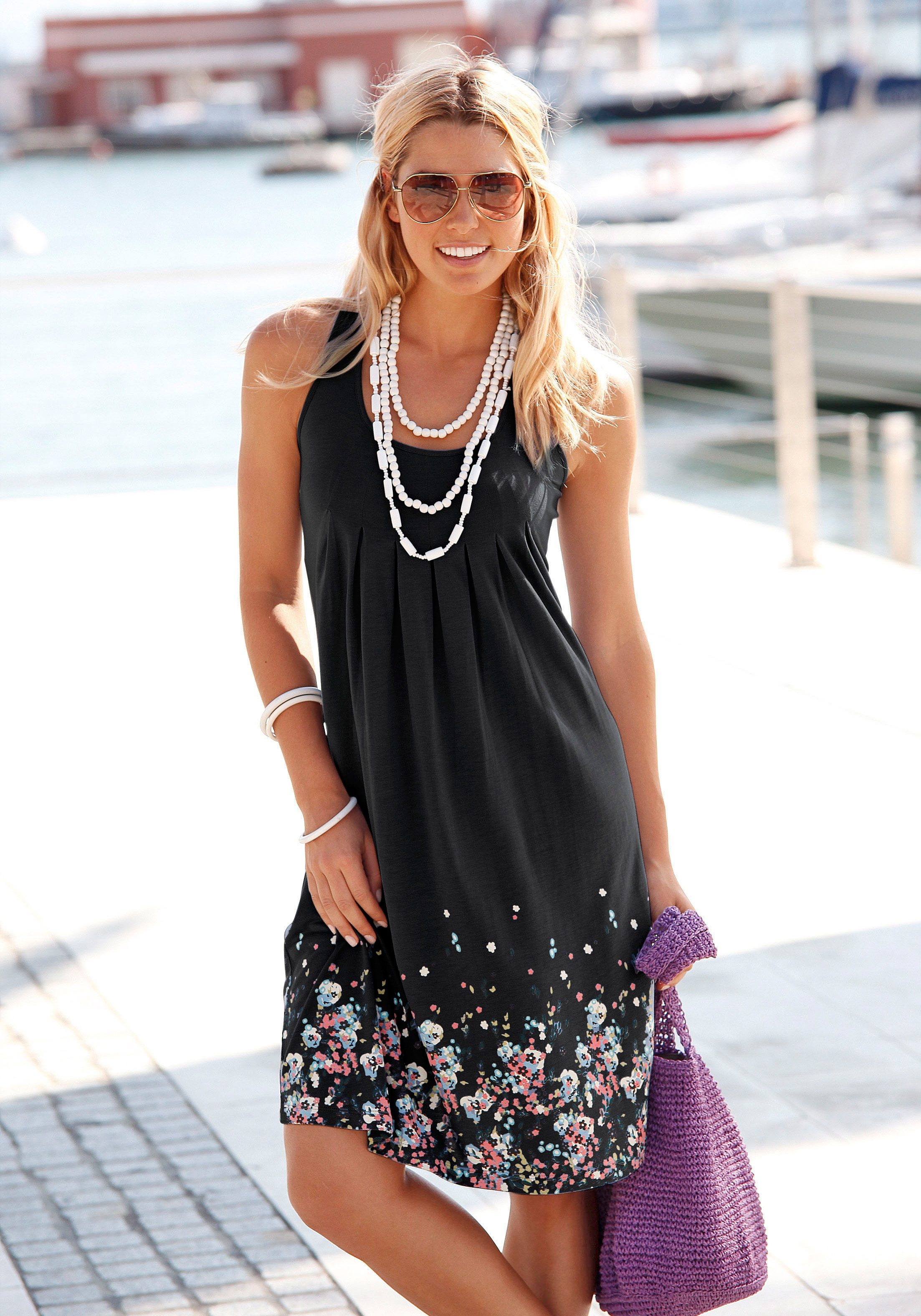Beachtime Strandjurk met bloemenprint, mini jurk, zomerjurk, strandjurk