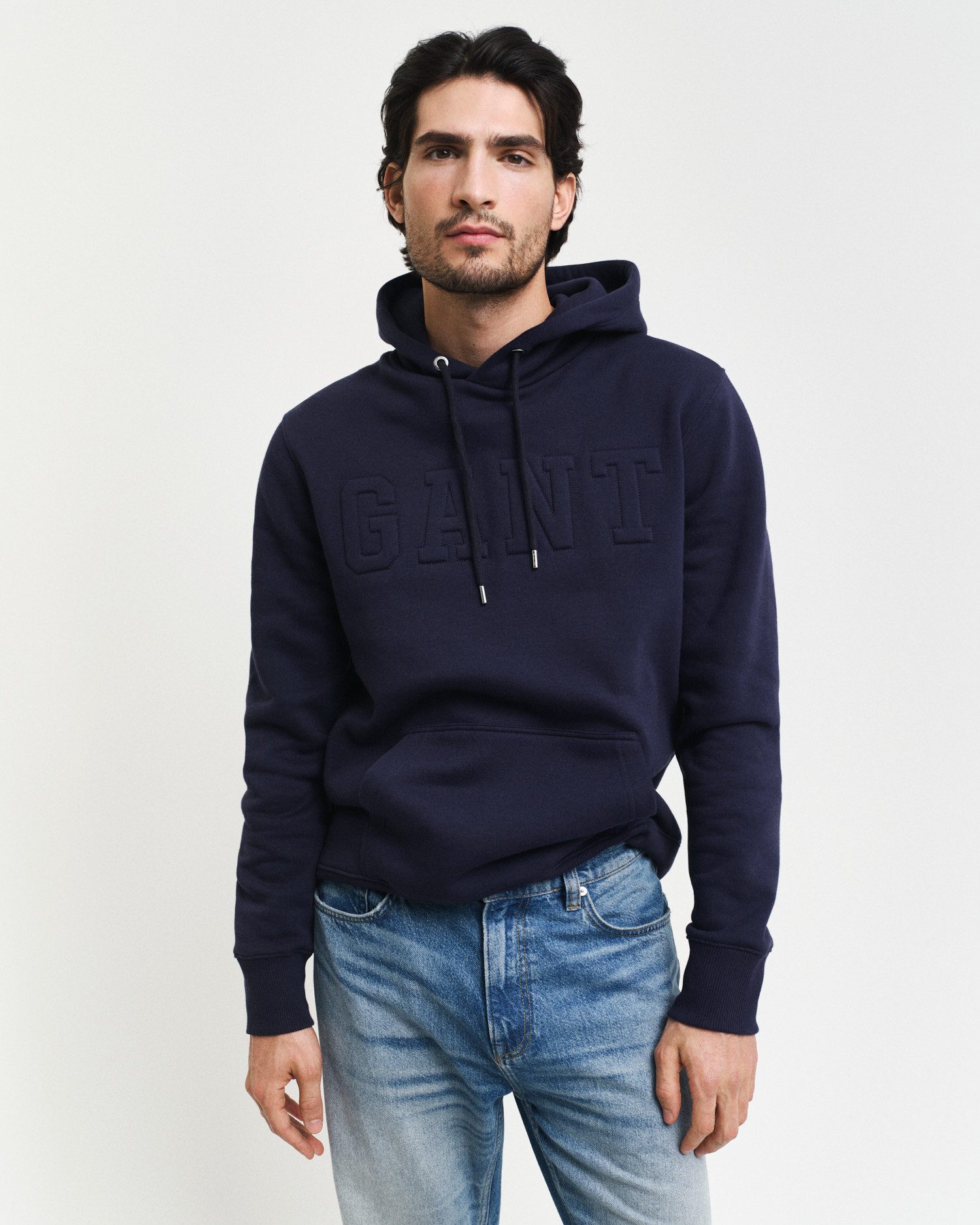 Gant Hoodie EMBOSSED SWEAT HOODIE heren hoodies maat S blauw