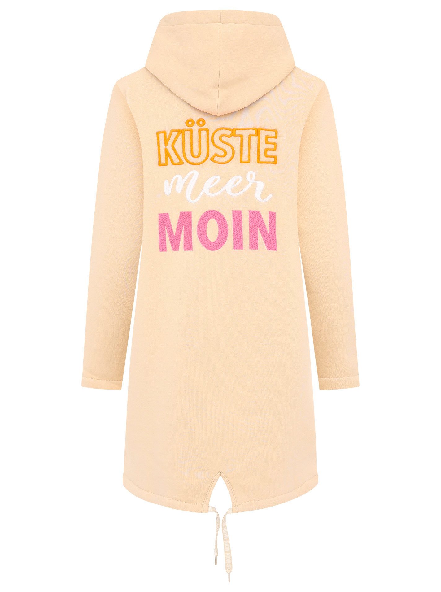 Zwillingsherz Jersey jas Kust Zee Moin Met capuchon, zakken, voor- en achterprint kust zee moin