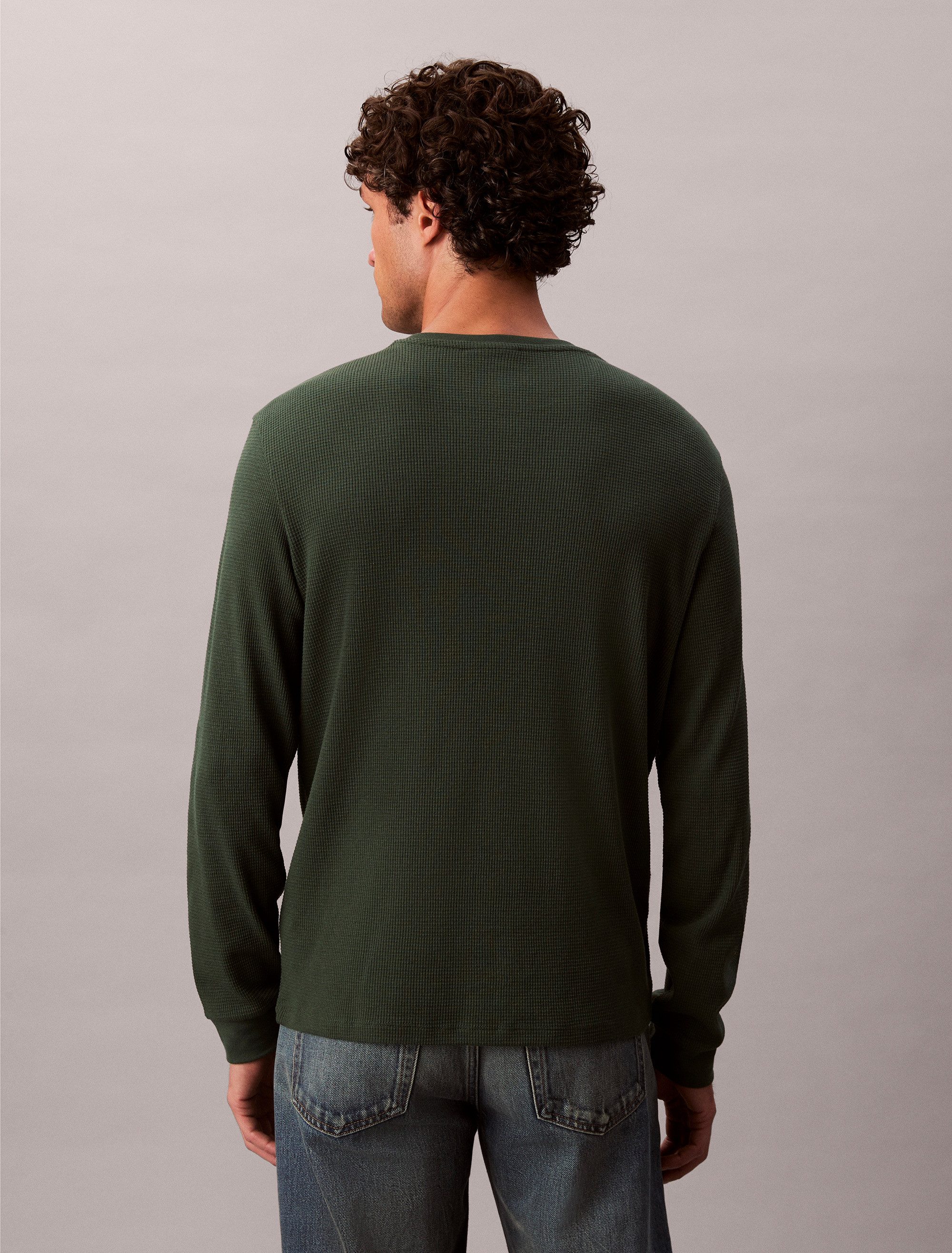Calvin Klein Shirt met lange mouwen LS WAFFLE BADGE CREWNK TEE