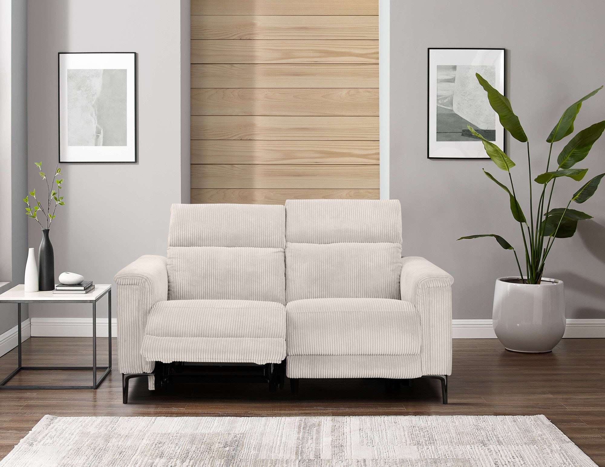 Places of Style 2-zitsbank Lund in Cord, met handmatige of elektrische