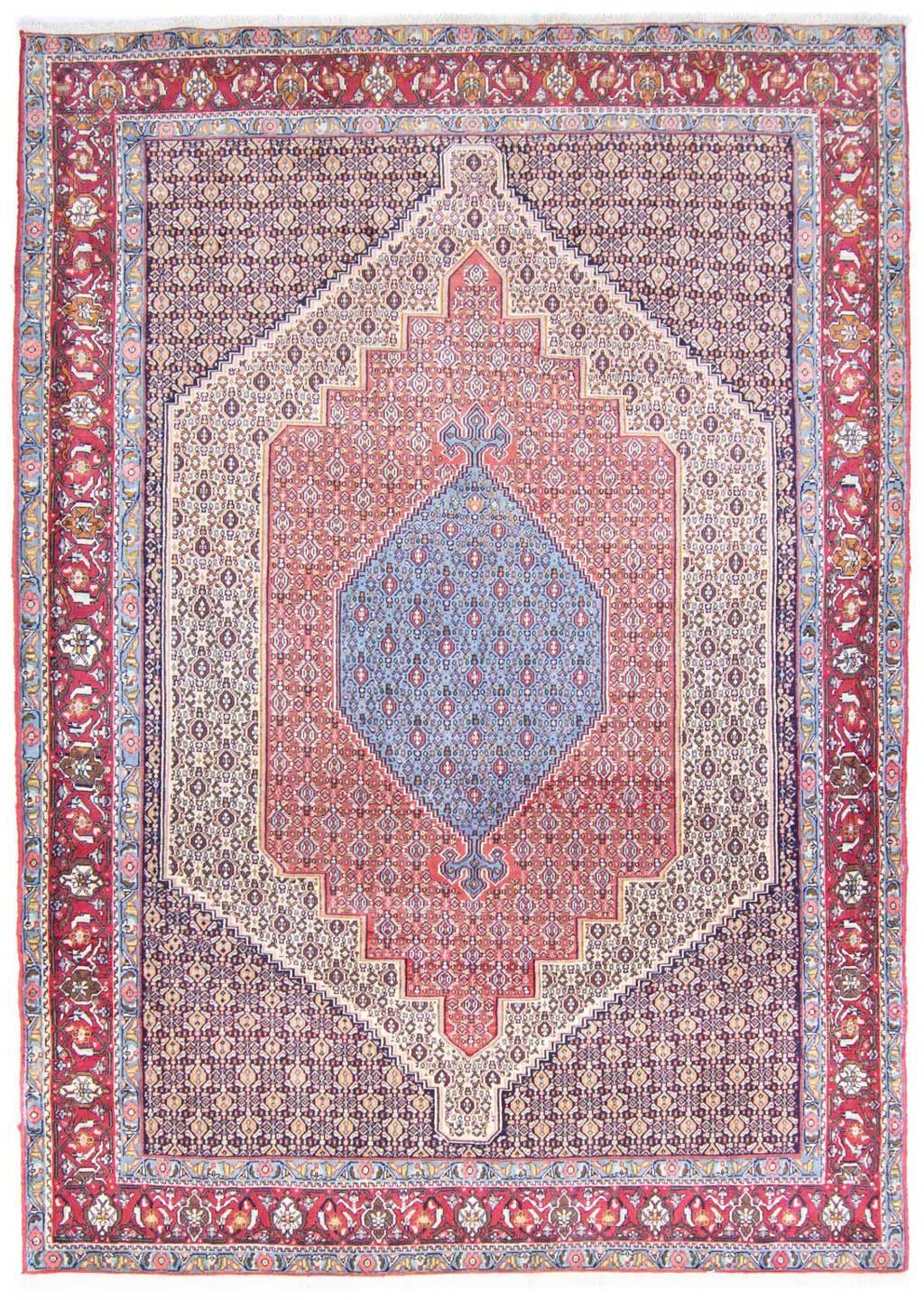 morgenland Wollen kleed Senneh medaillon rosso chiaro 304 x 210 cm Uniek exemplaar met certificaat