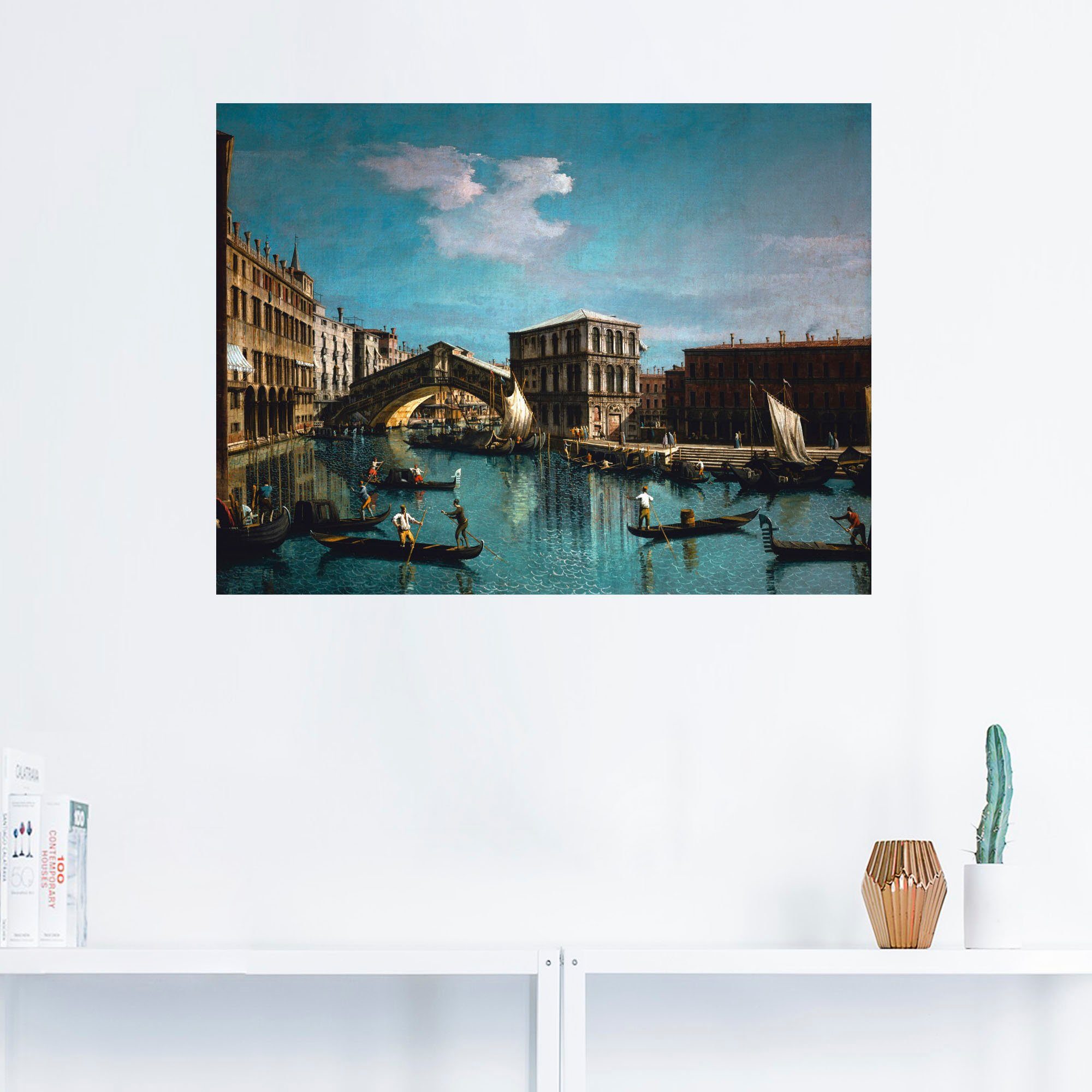 Artland Artprint De Rialtobrug in Venetië als artprint op linnen, muursticker of poster in verschillende maten