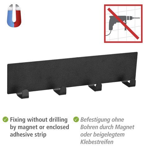 WENKO Kapstok Model Ima Roestvrij staal, magnetisch, met 4 haken