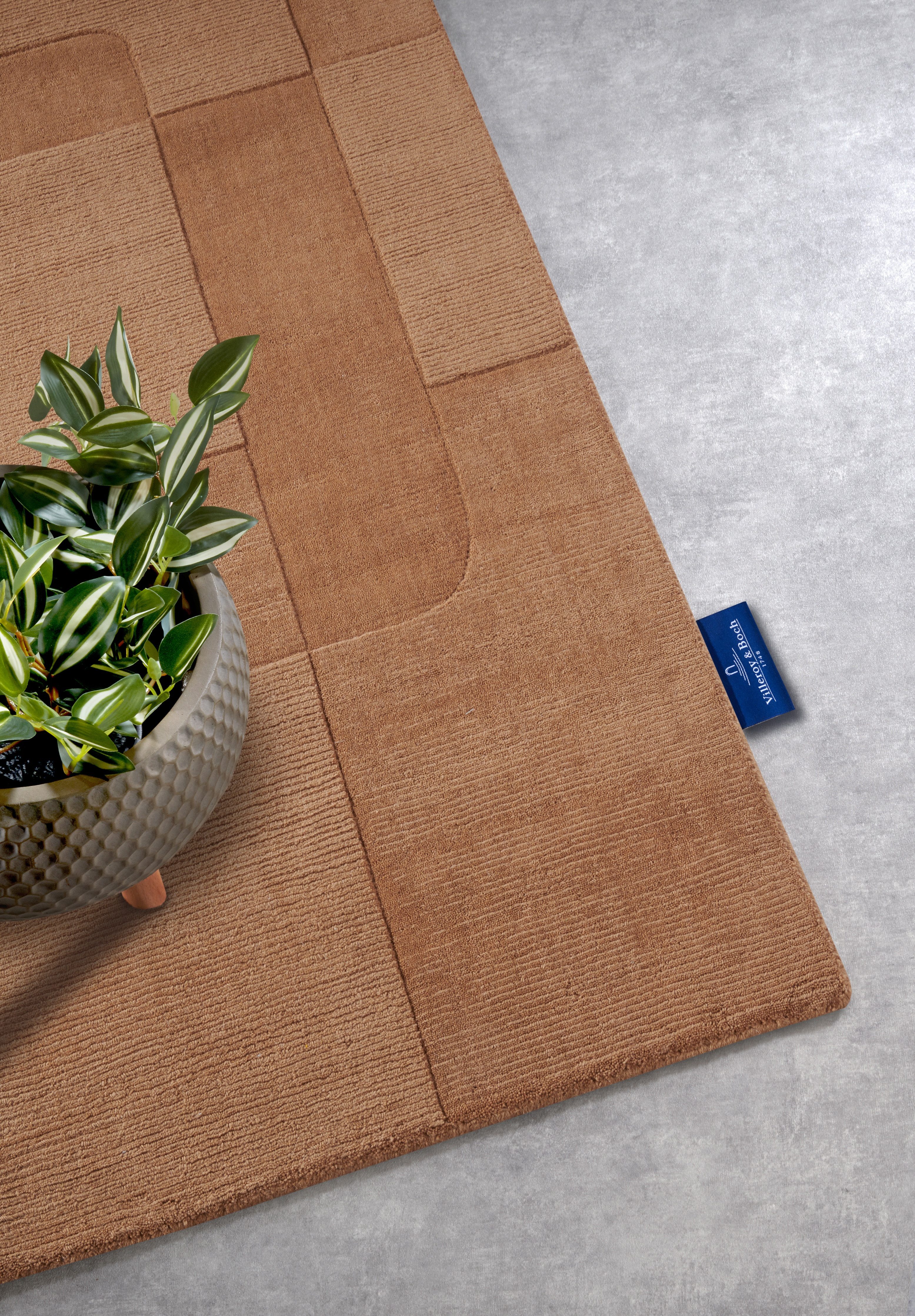 Villeroy & Boch Wollen kleed Charlotte Loper, handgeweven, wol, natuur, loper, woonkamer, geometrie