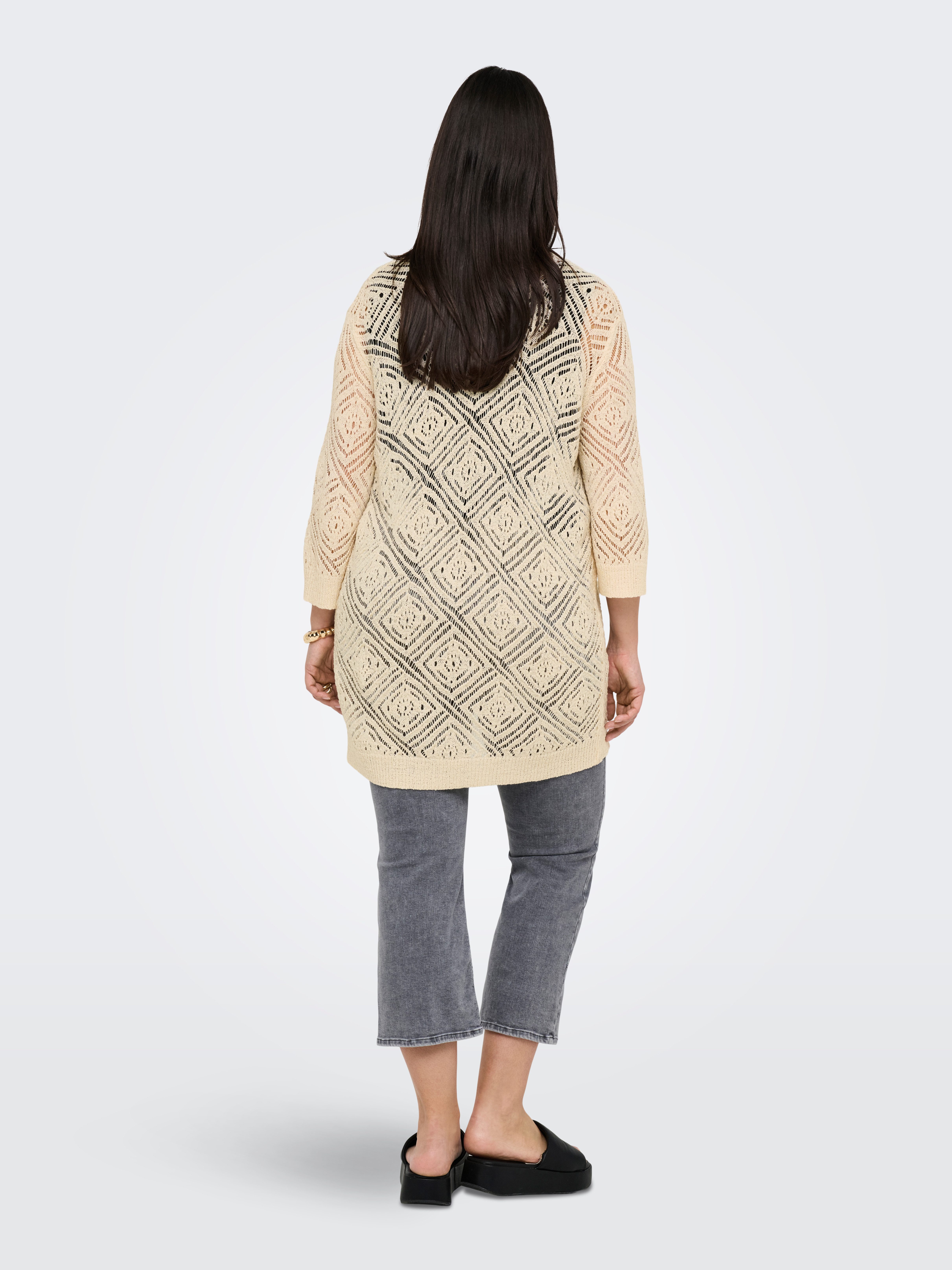 ONLY CARMAKOMA Vest CARWISTY 3/4 SL OPEN CARDIGAN KNT