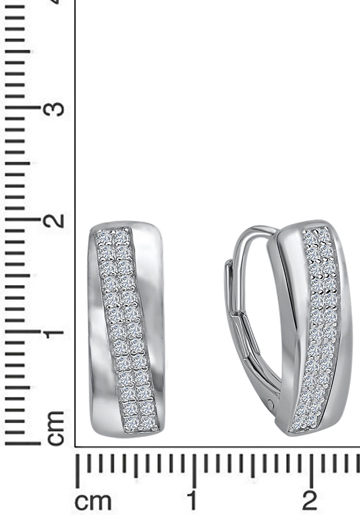 Firetti Paar oorhangers Sieraad cadeau zilver 925 oorbellen patentbeugel glitter