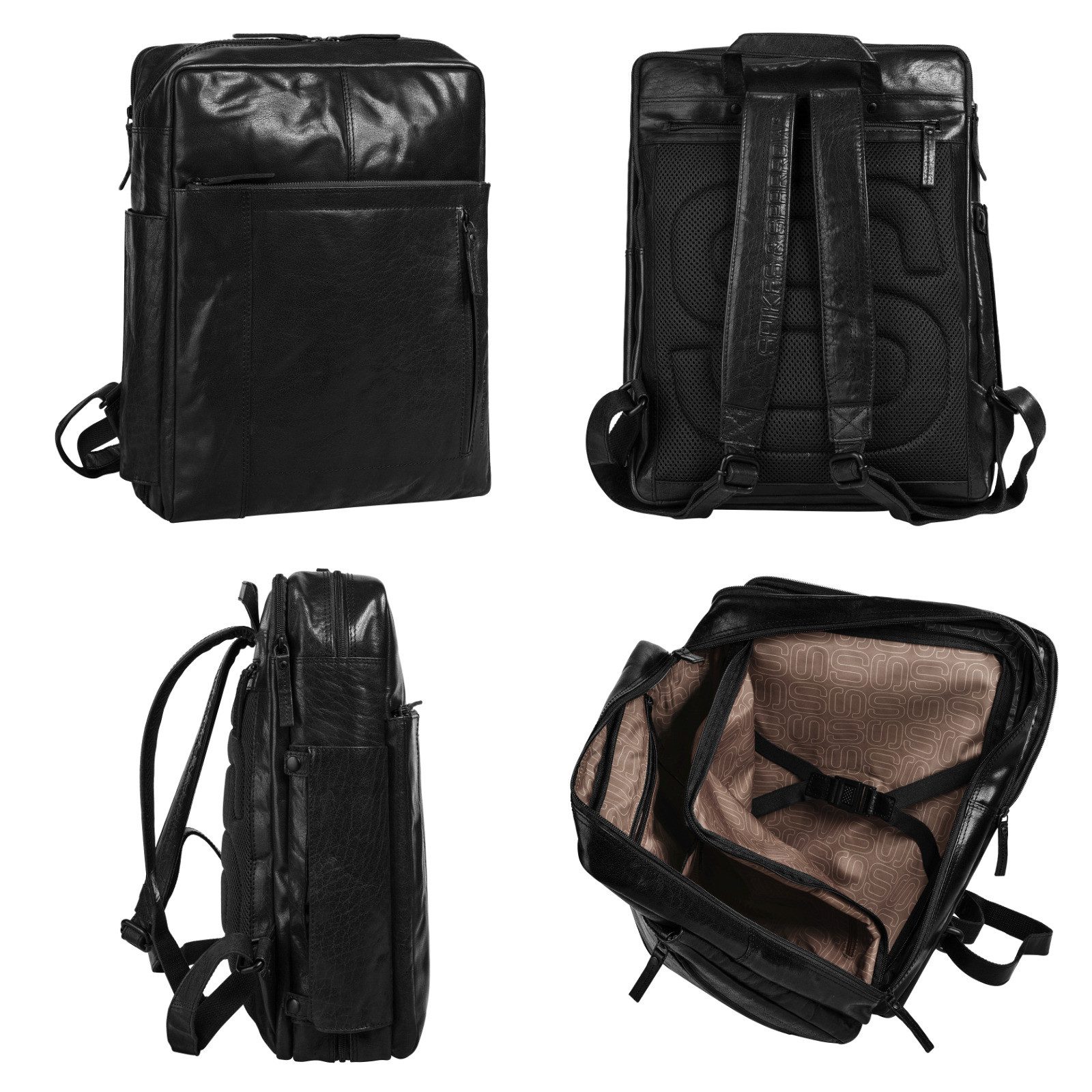 Spikes & Sparrow Laptoprugzak echt leder