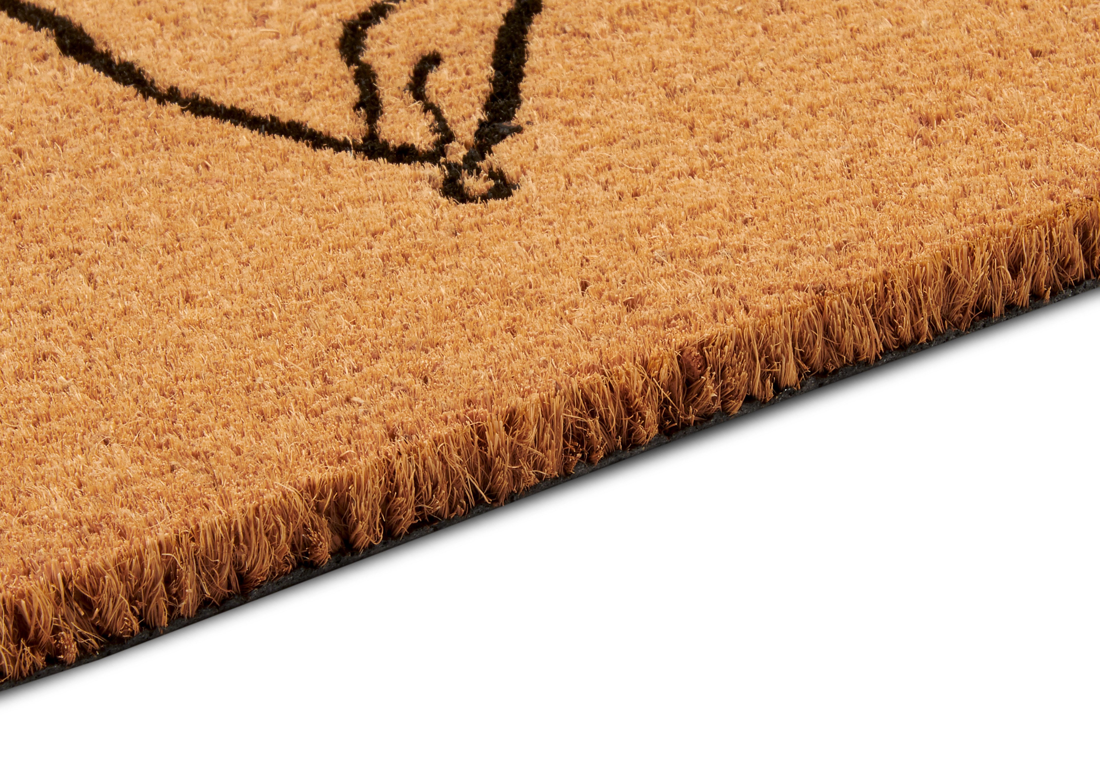 HANSE Home Mat Kokos Line-Art Flowers, deurmat Vuilafstotende mat, antislip, buiten, binnen, buiten, kokosmat, gang