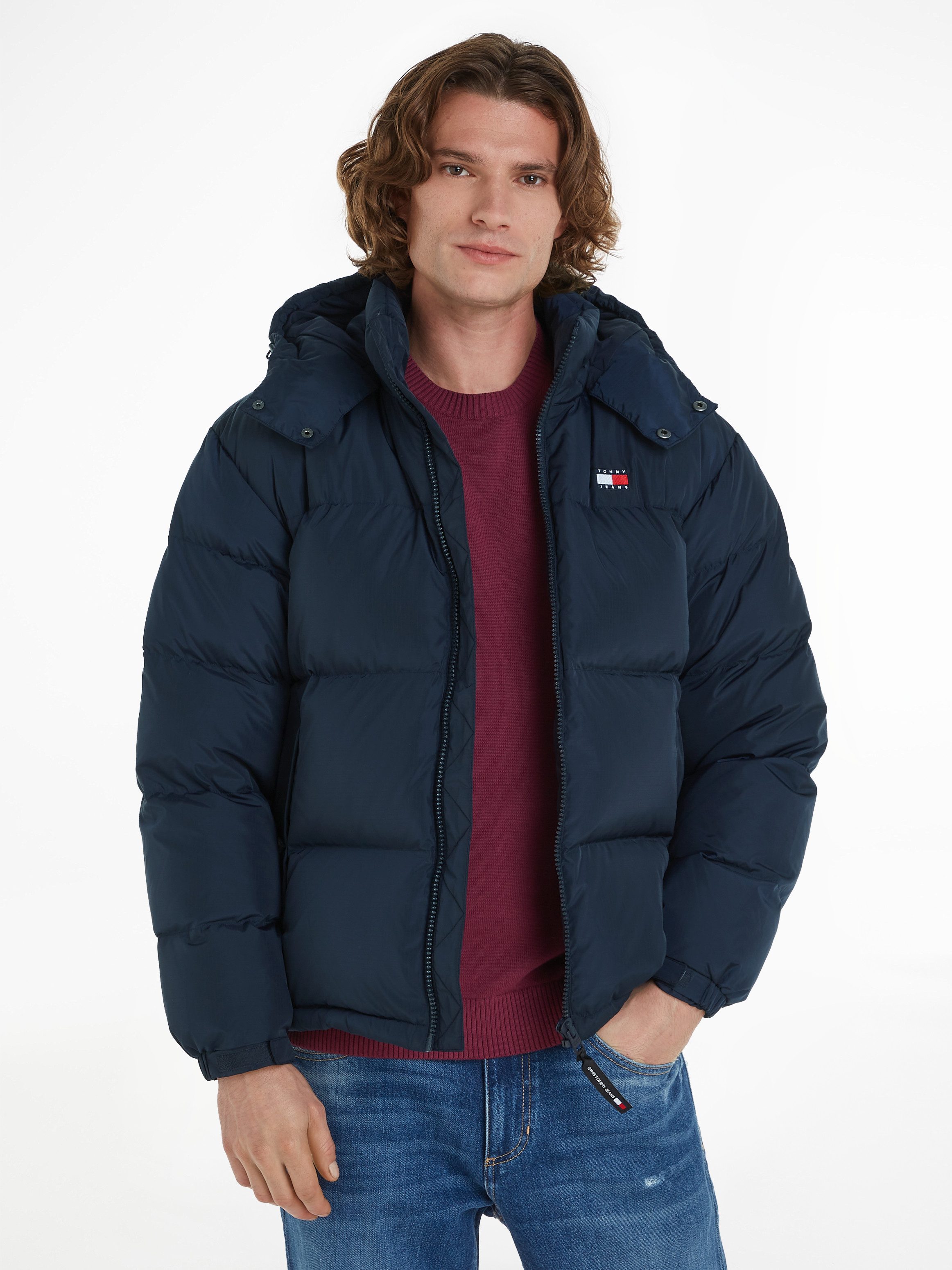 Tommy Hilfiger Blauwe Hooded Ritsjas voor Mannen Blue Heren