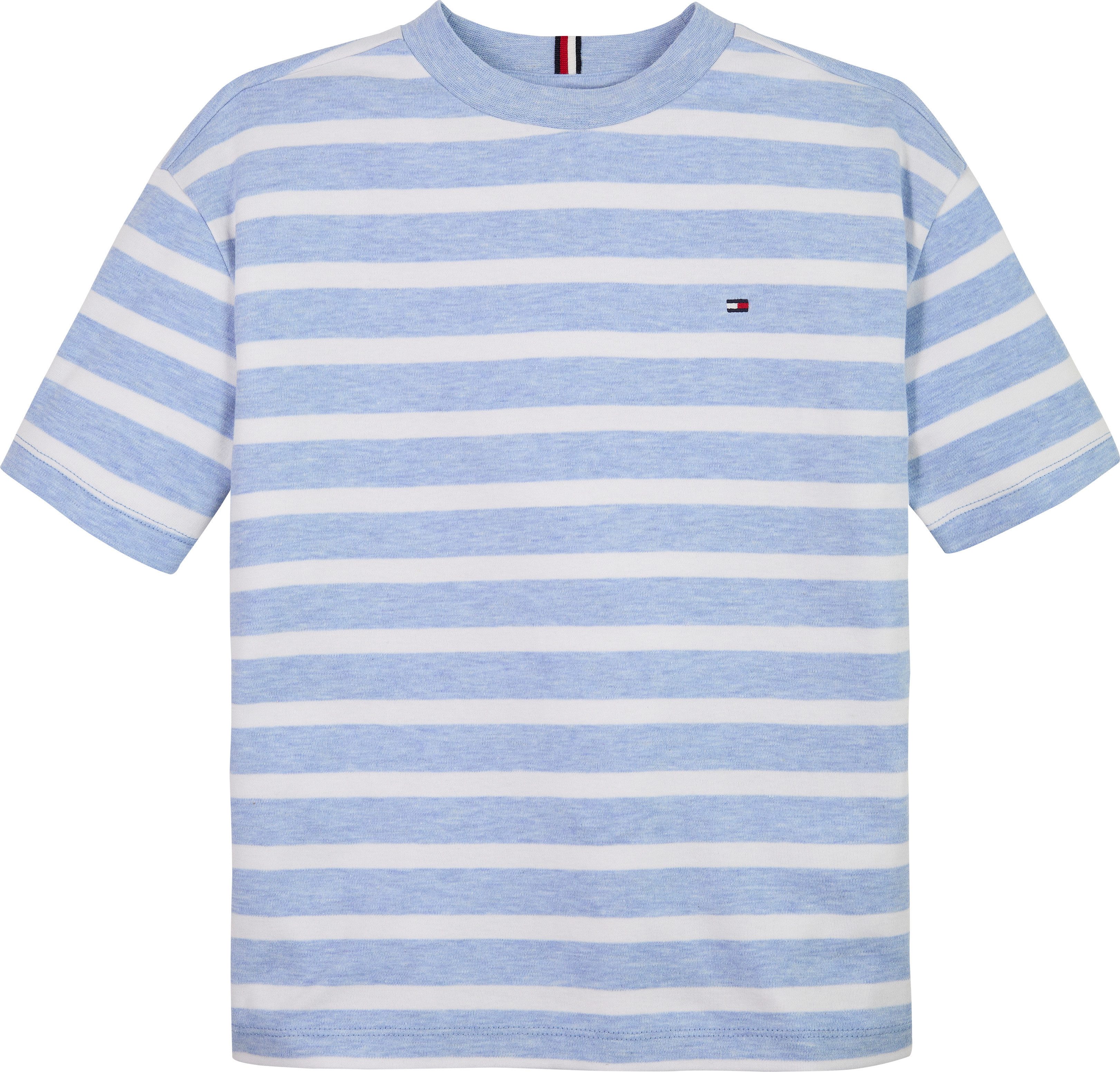 Tommy Hilfiger T-shirt INTERLOCK STRIPE HTR T-SHIRT SS voor kinderen tot 16 jaar, met klein vlag-label