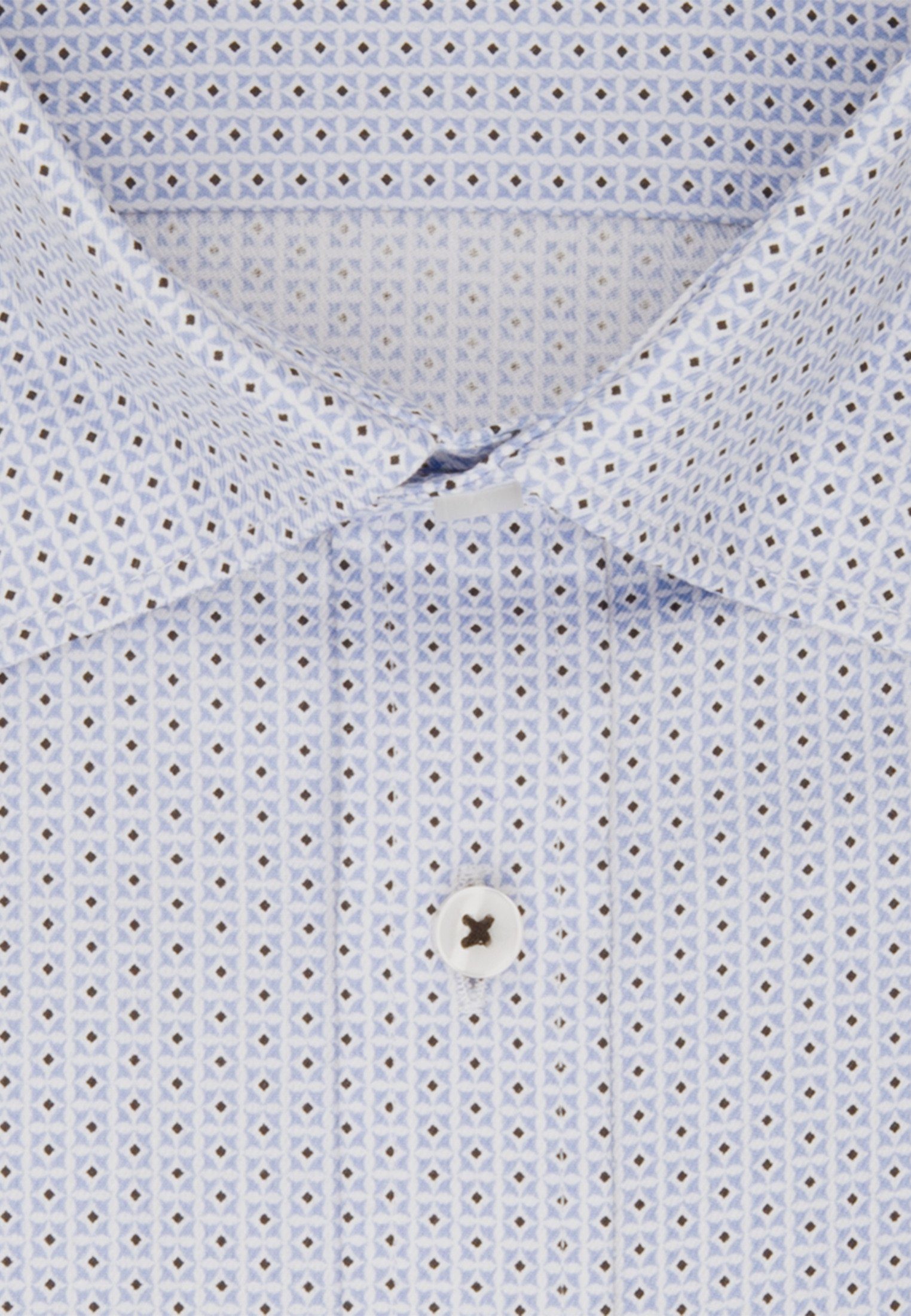 seidensticker Businessoverhemd Slim lange mouwen covered-button-downkraag print